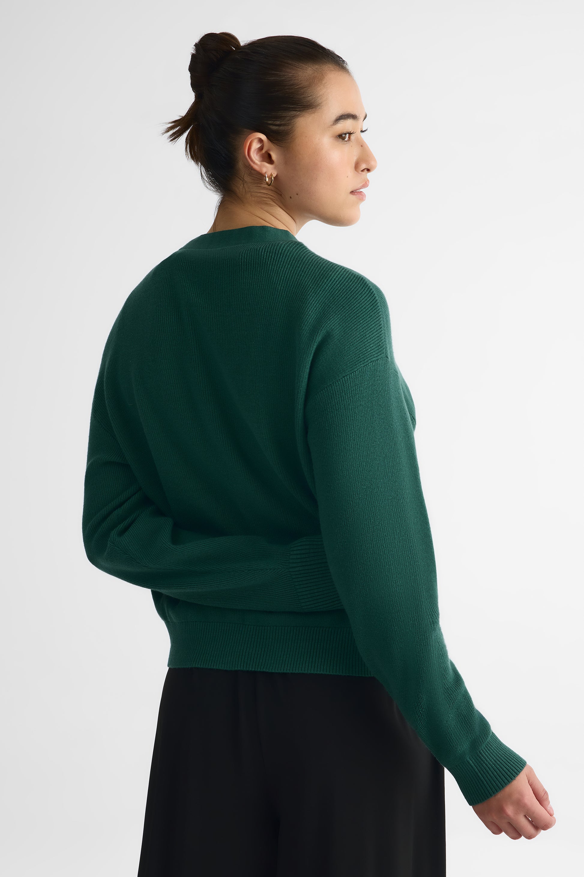 Cardigan long V-neck boxy fit – Femme && VERT