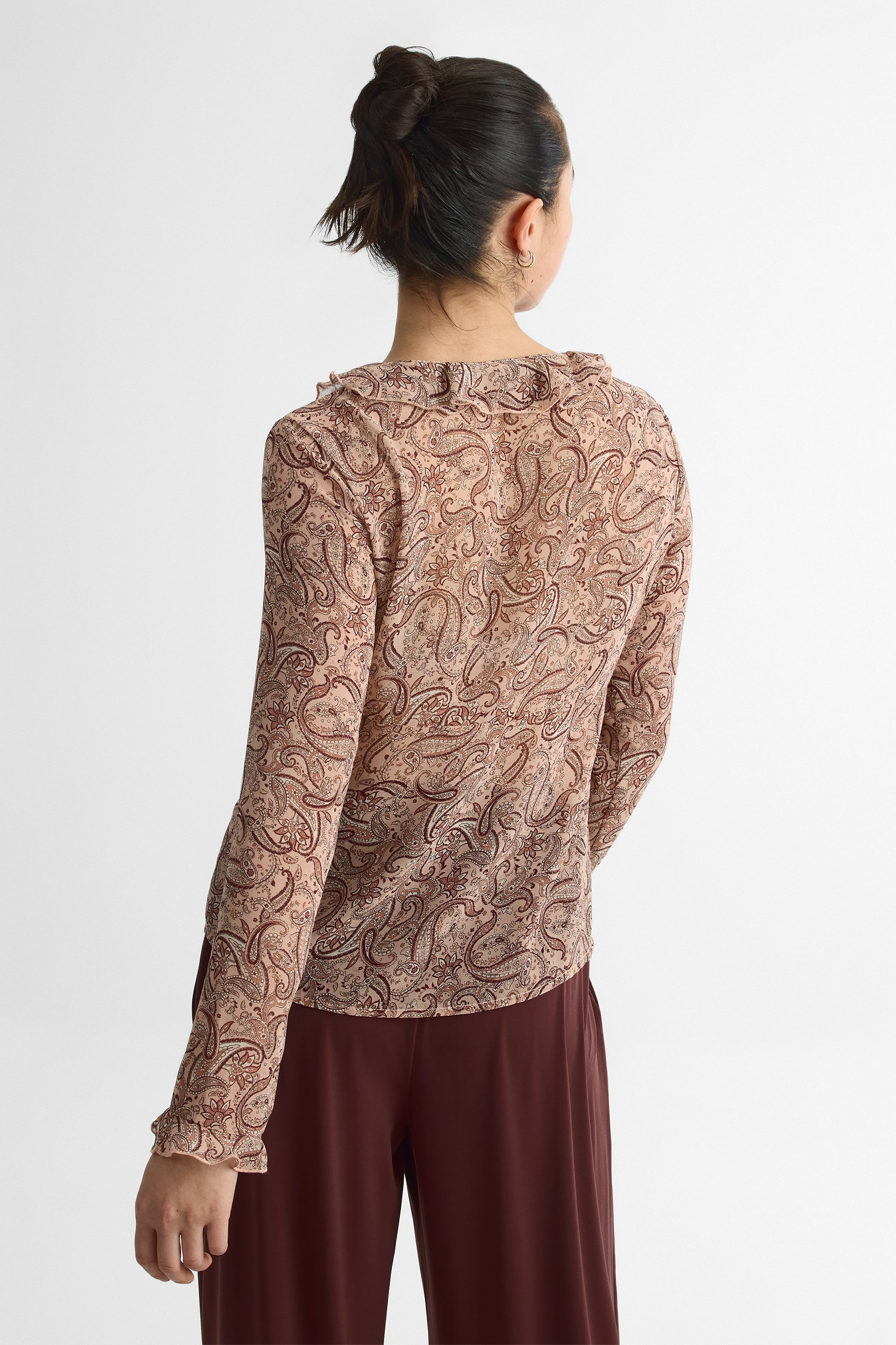 Blouse M/longues ouverte devant en crêpe - Femme && ROSE MULTI