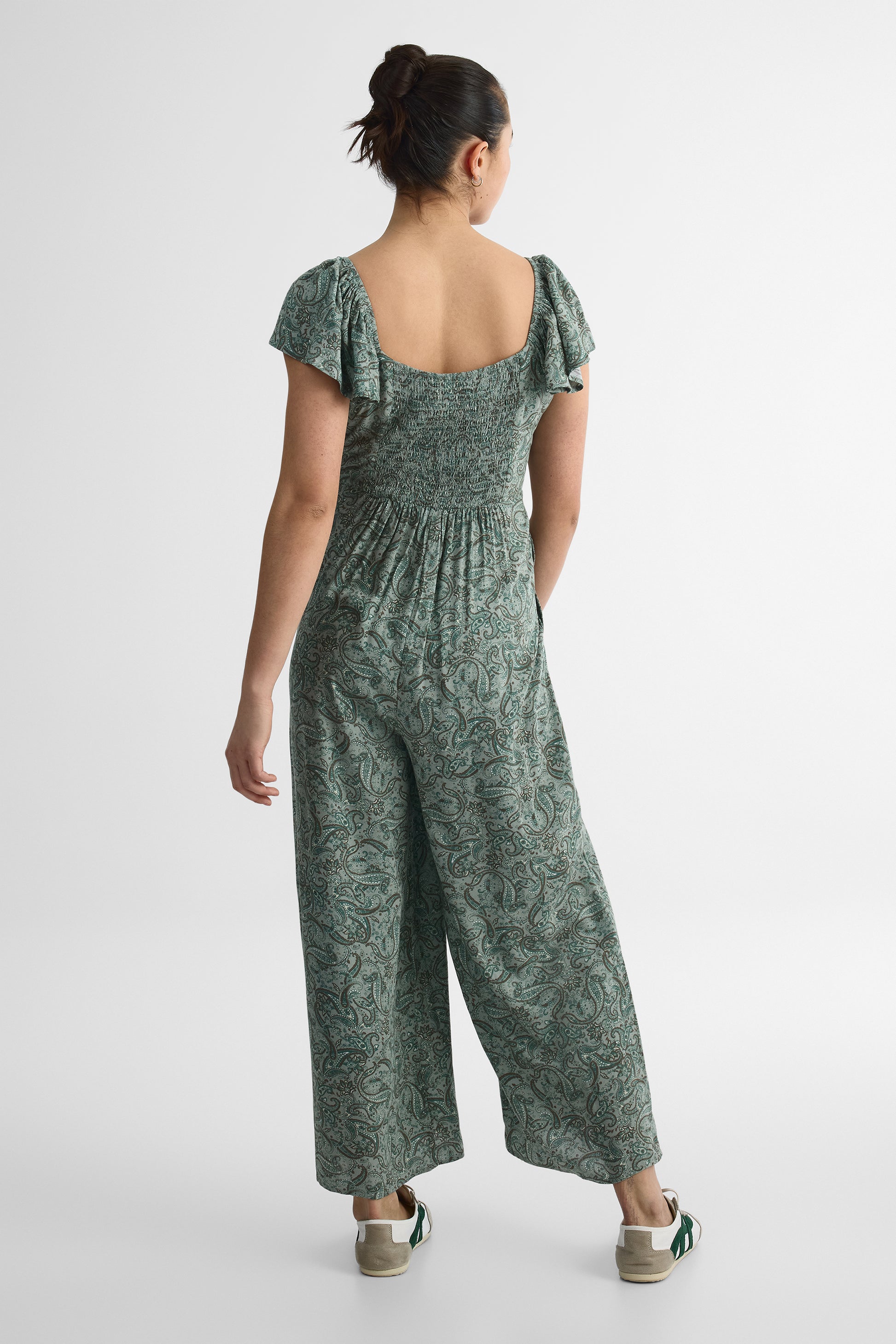 Jumpsuit V Neck à manches courtes - Femme && SARCELLE/MULTI