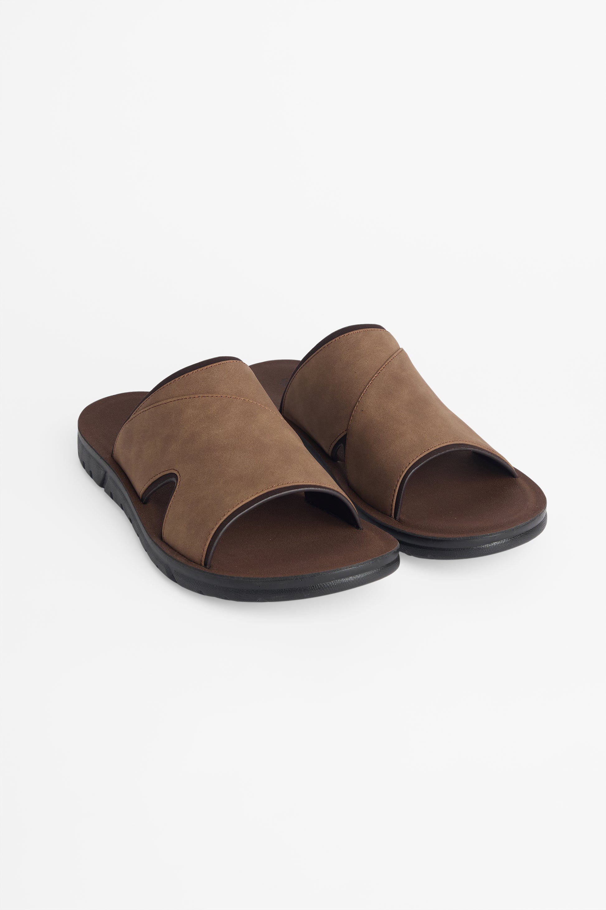 Sandales slide en PU, confort TPR - Unisexe && BRUN