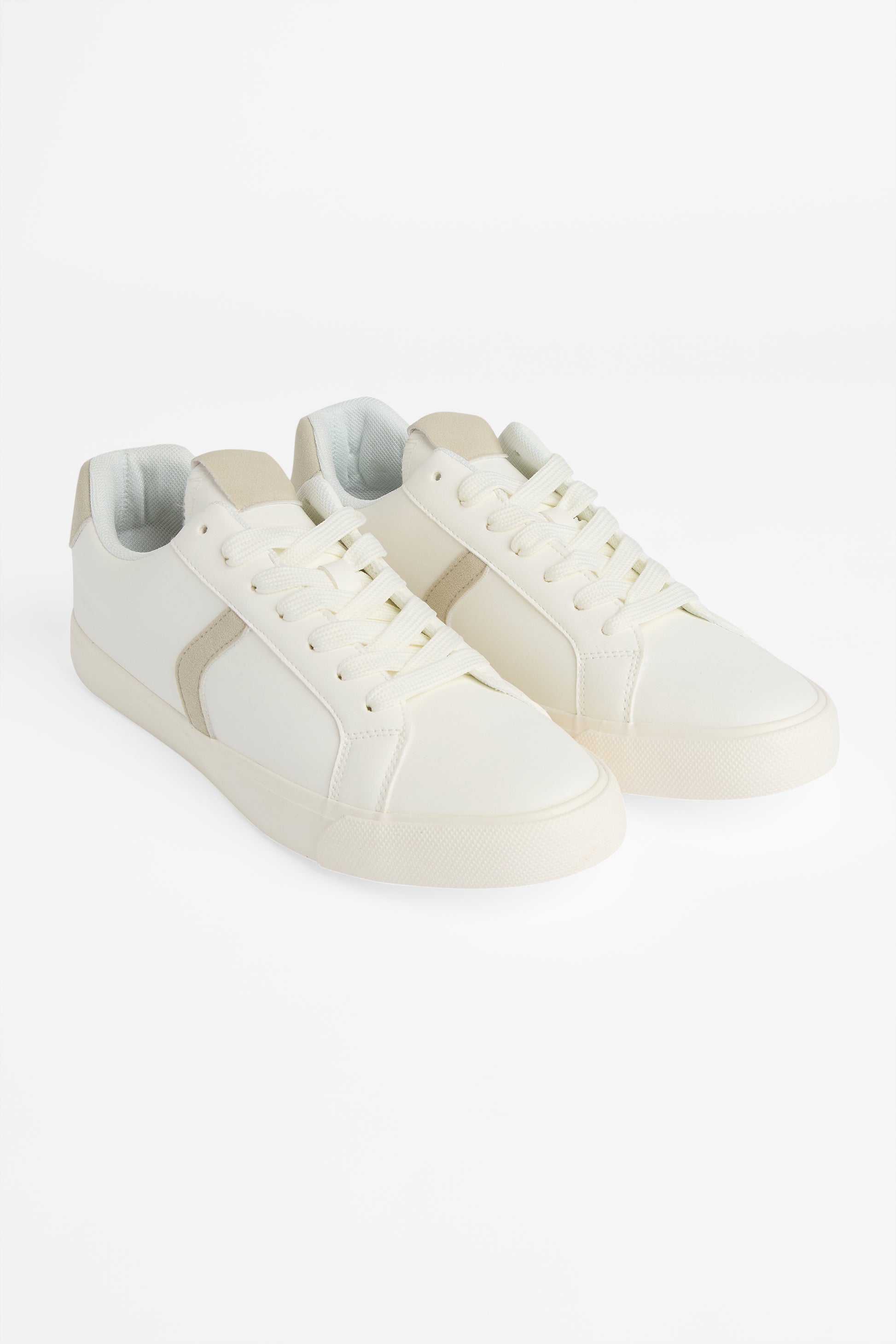 Soulier Nappa PU et faux suède - Femme && BLANC CASSÉ