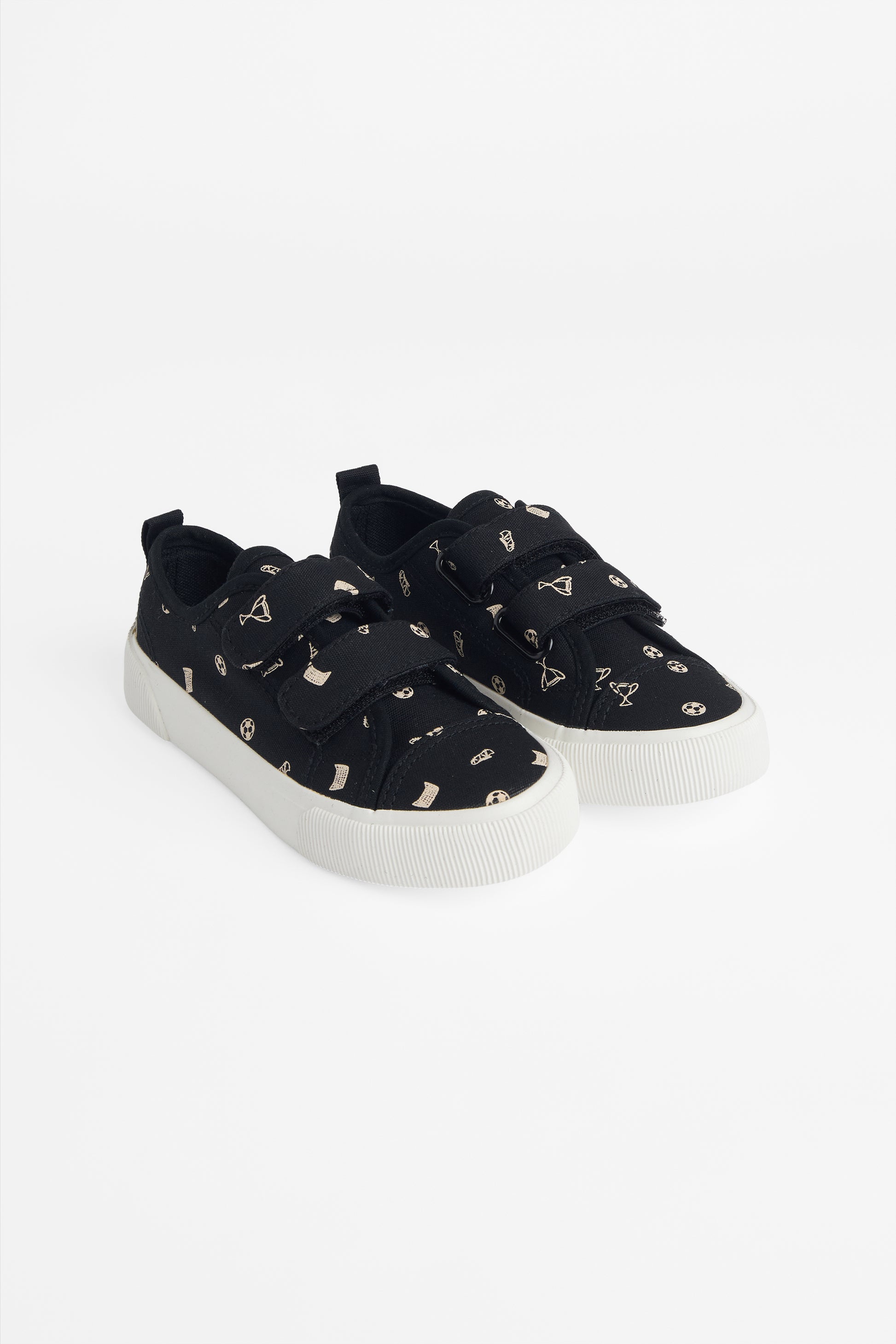 Soulier en canevas avec velcro ajustable - Enfant && NOIR/MULTI