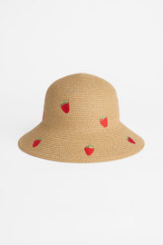 Chapeau capeline en paille brodé – Femme && NATUREL