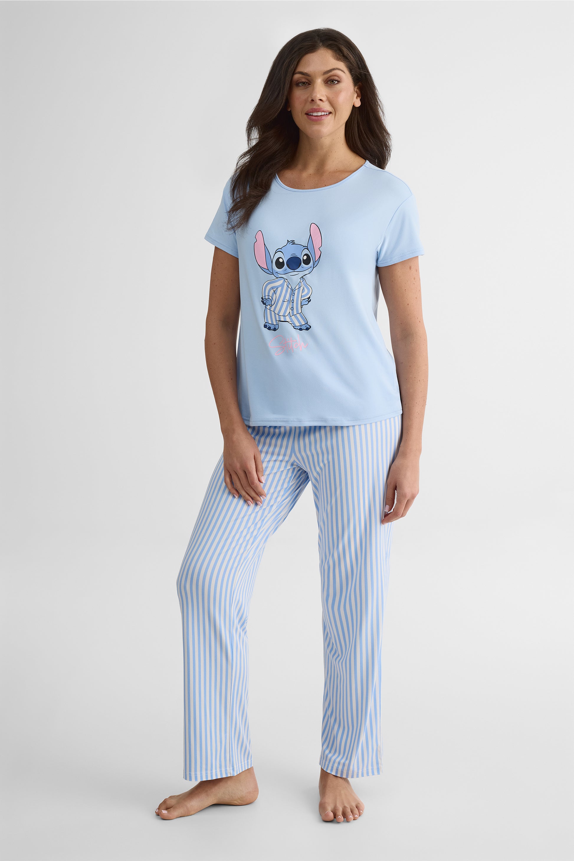 Pyjama T-shirt M/courtes et Pantalon Élastique - Ado fille && BLEU MULTI