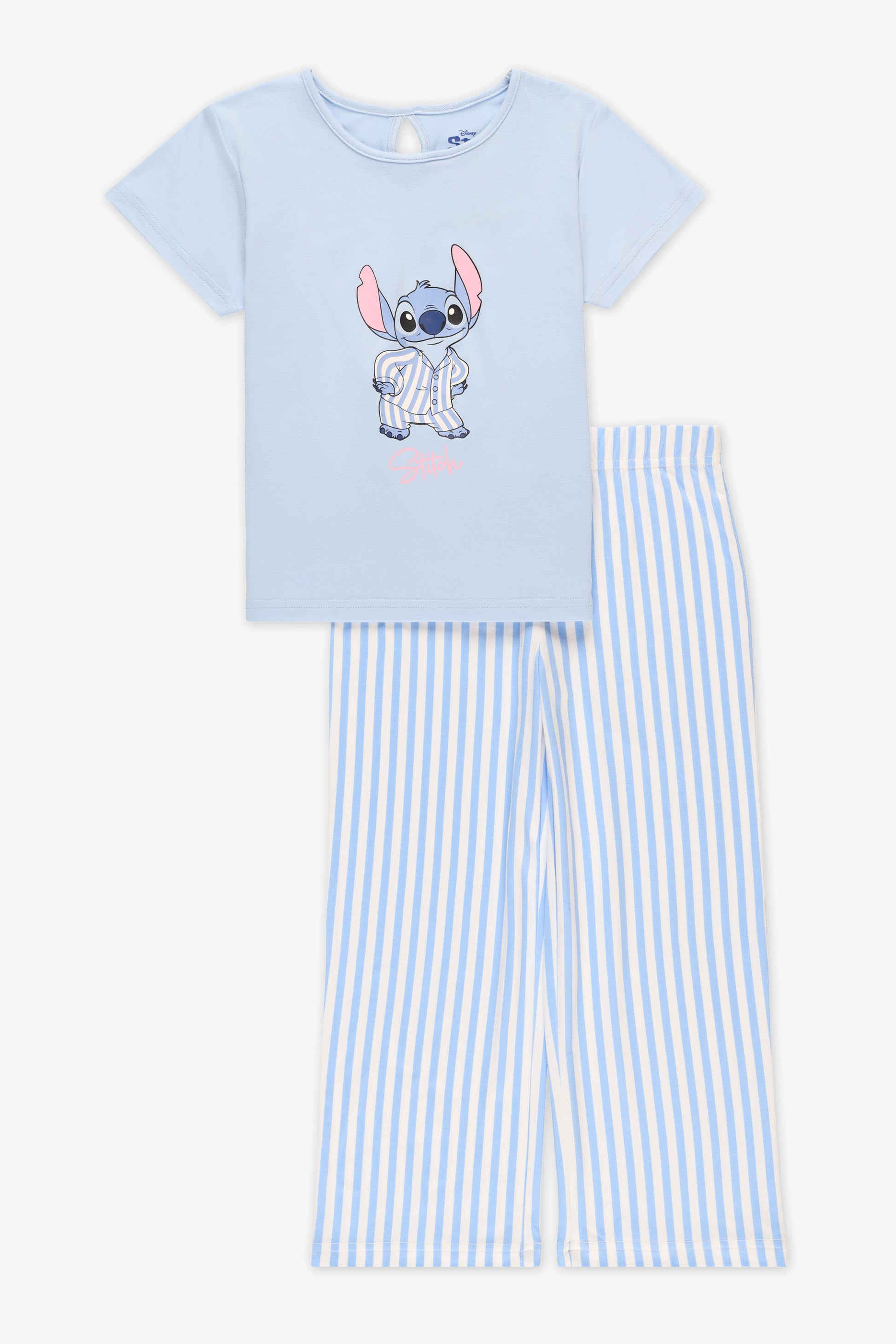 Pyjama T-shirt M/courtes et pantalon élastique - Homme && BLEU MULTI