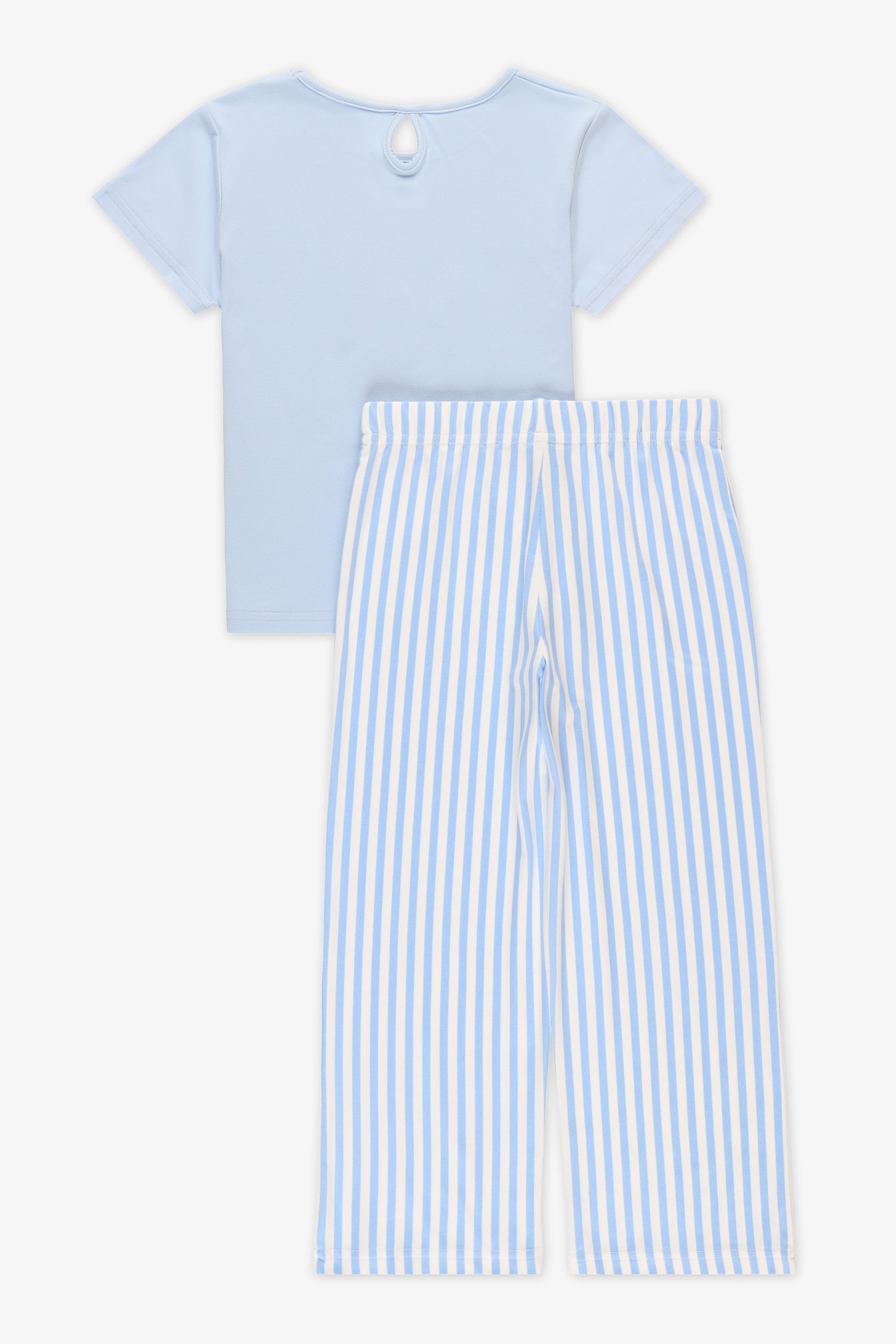 Pyjama T-shirt M/courtes et pantalon élastique - Homme && BLEU MULTI