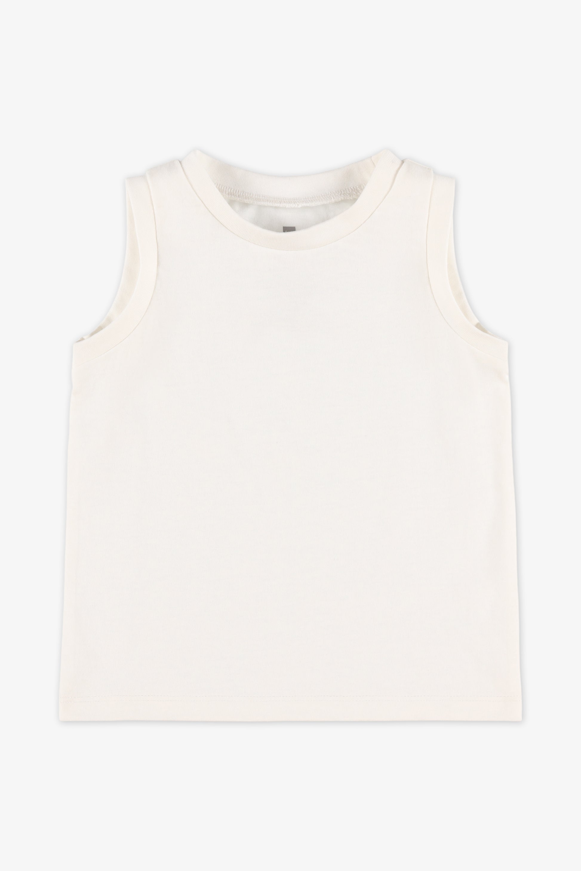 Camisole unie col rond en jersey - Bébé fille && BLANC CASSÉ