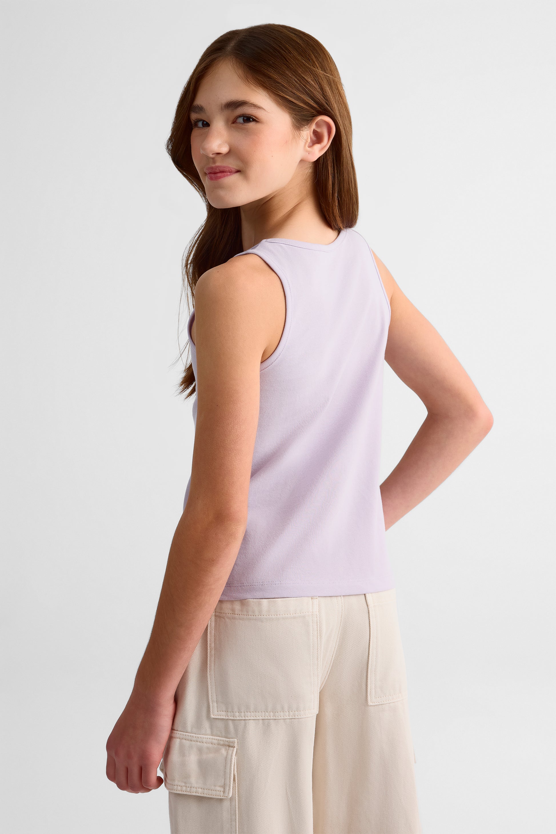 Camisole col rond unie en jersey – Femme && LILAS