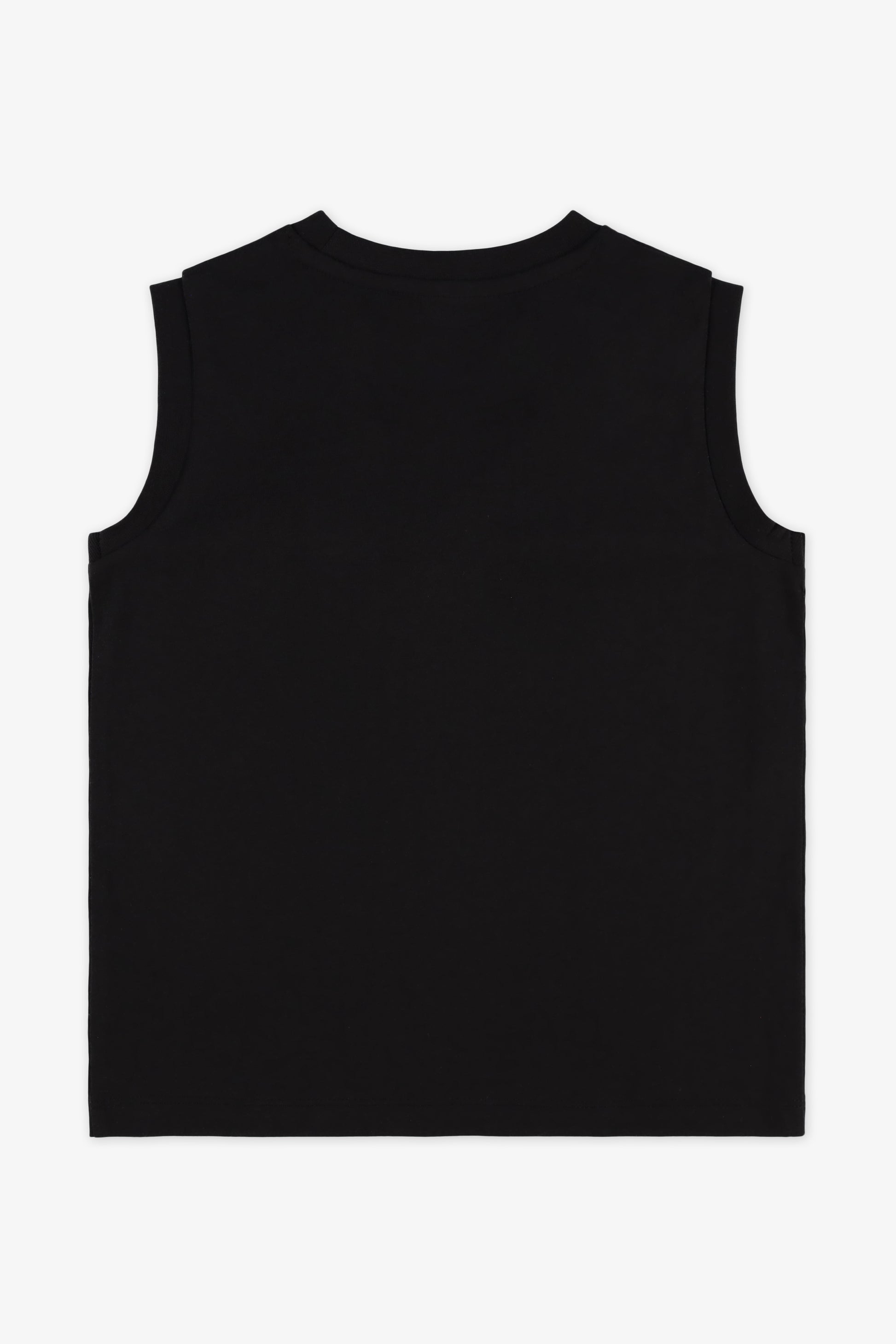 Camisole col rond unie en jersey - Enfant fille && NOIR