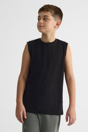Camisole col rond unie en jersey - Ado fille && NOIR