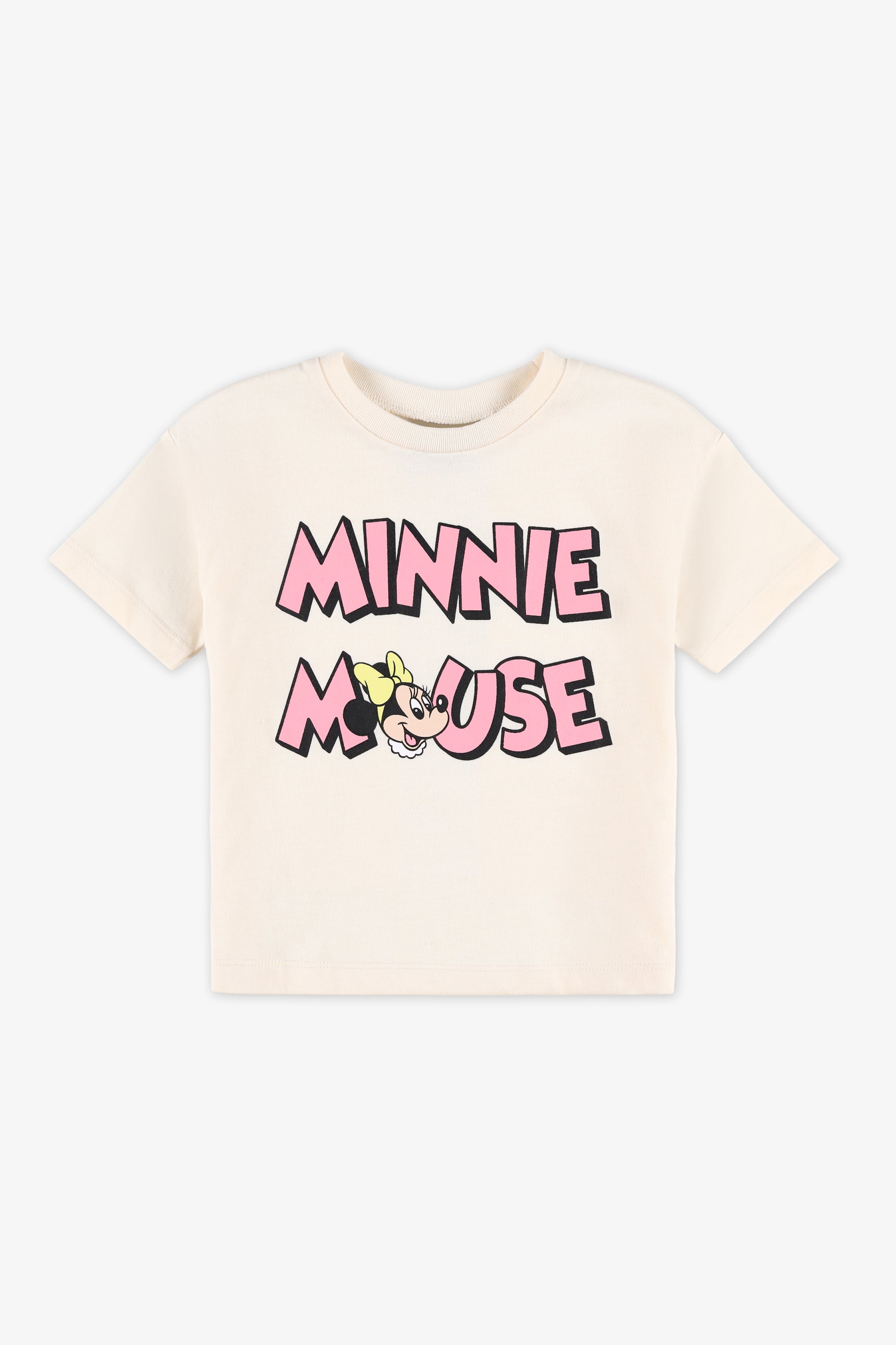 Chandail M/courtes Minnie Mouse – Bébé fille && BEIGE