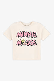 Chandail M/courtes graphique Minnie Mouse - Fille && BEIGE