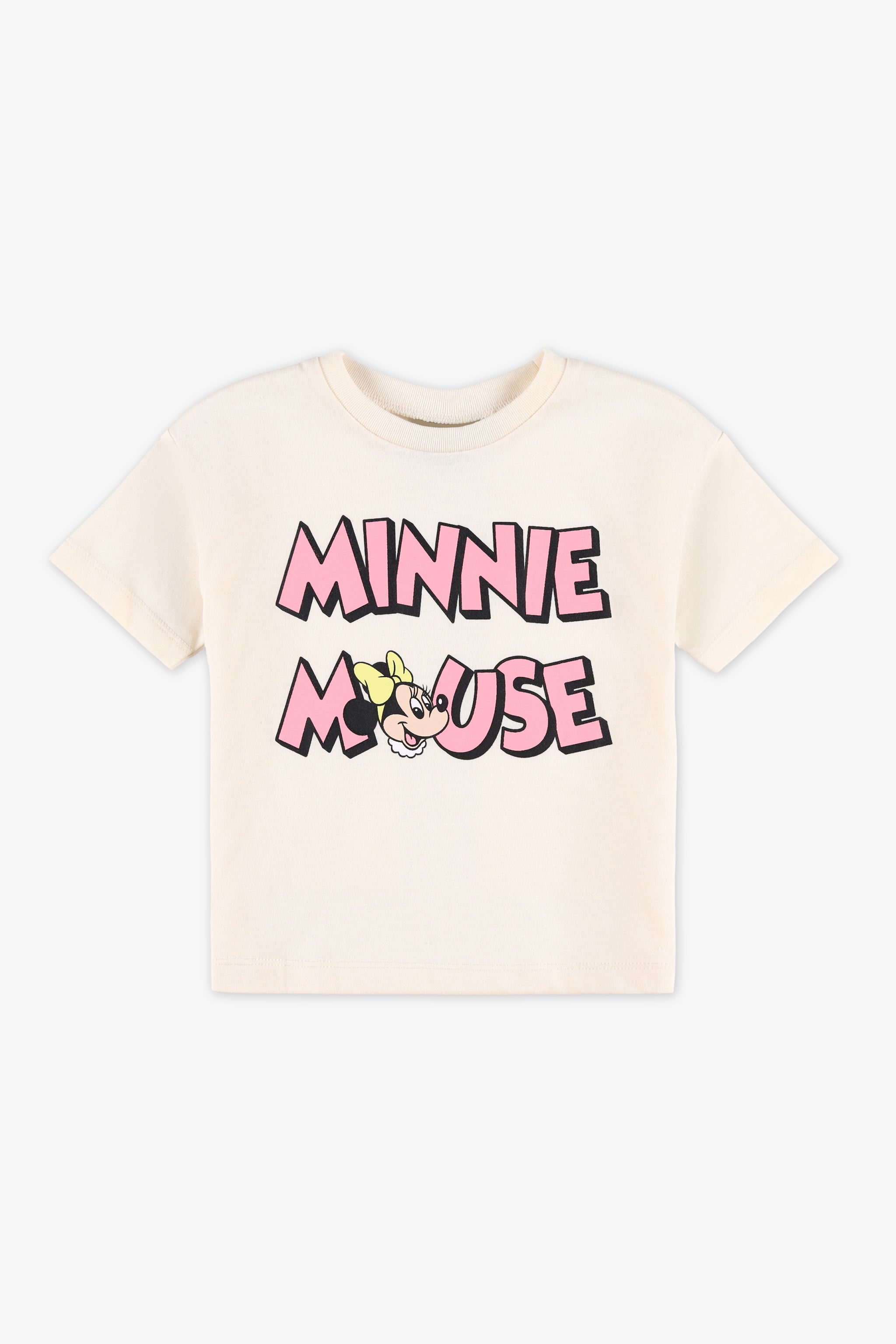 Chandail M/courtes graphique Minnie Mouse - Fille && BEIGE