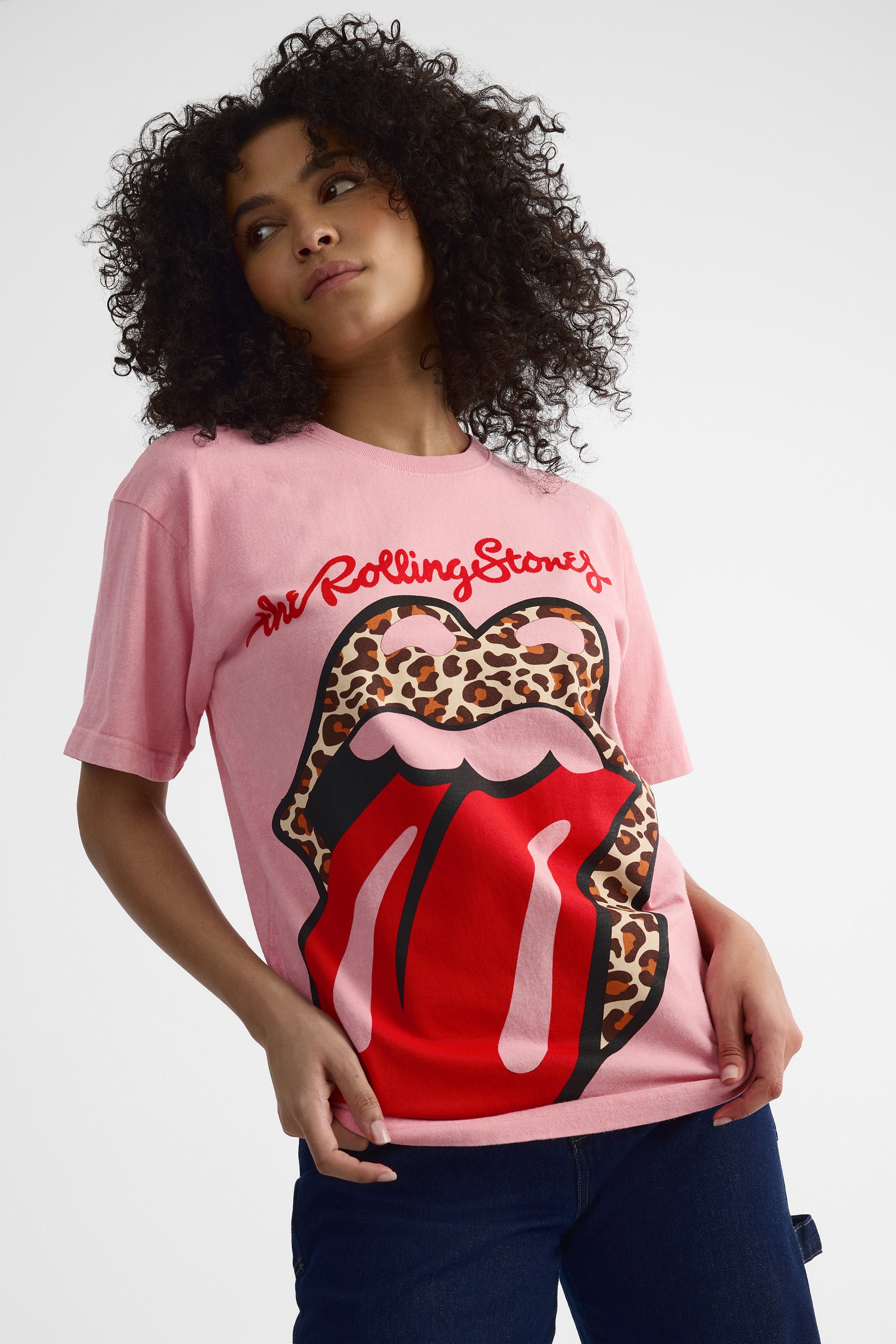 T-shirt graphique Rolling Stones – Jeune femme && ROSE