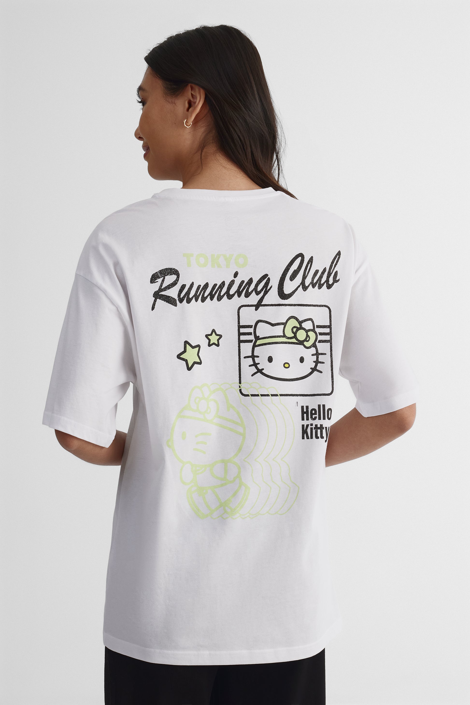T-shirt graphique Hello Kitty coupe ample - Femme && BLANC