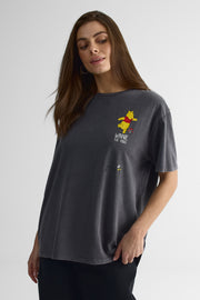 T-shirt graphique loose fit Winnie l'Ourson - Femme && CHARBON