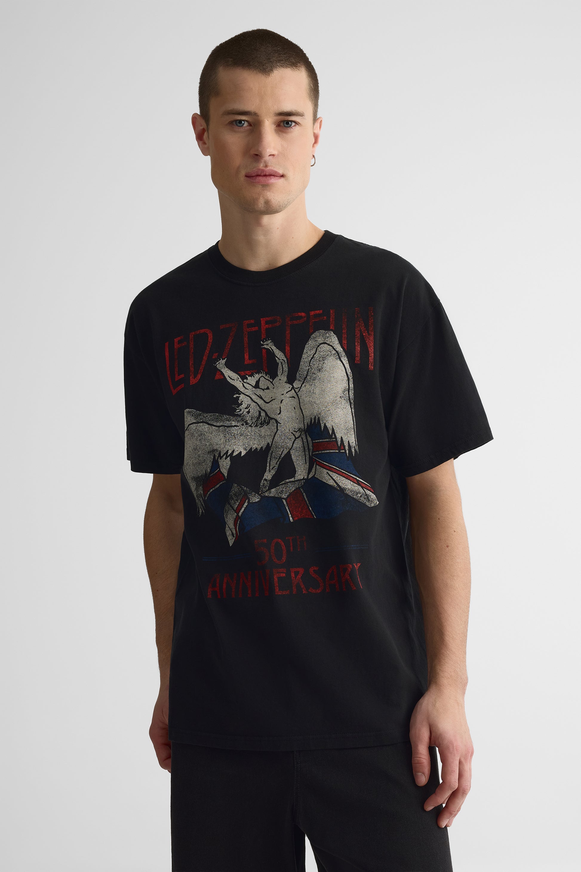 T-shirt graphique Led Zeppelin col rond - Homme && CHARBON