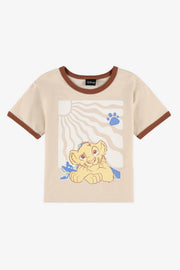 Chandail M/courtes Col Rond Graphique – Enfant garçon && TAUPE