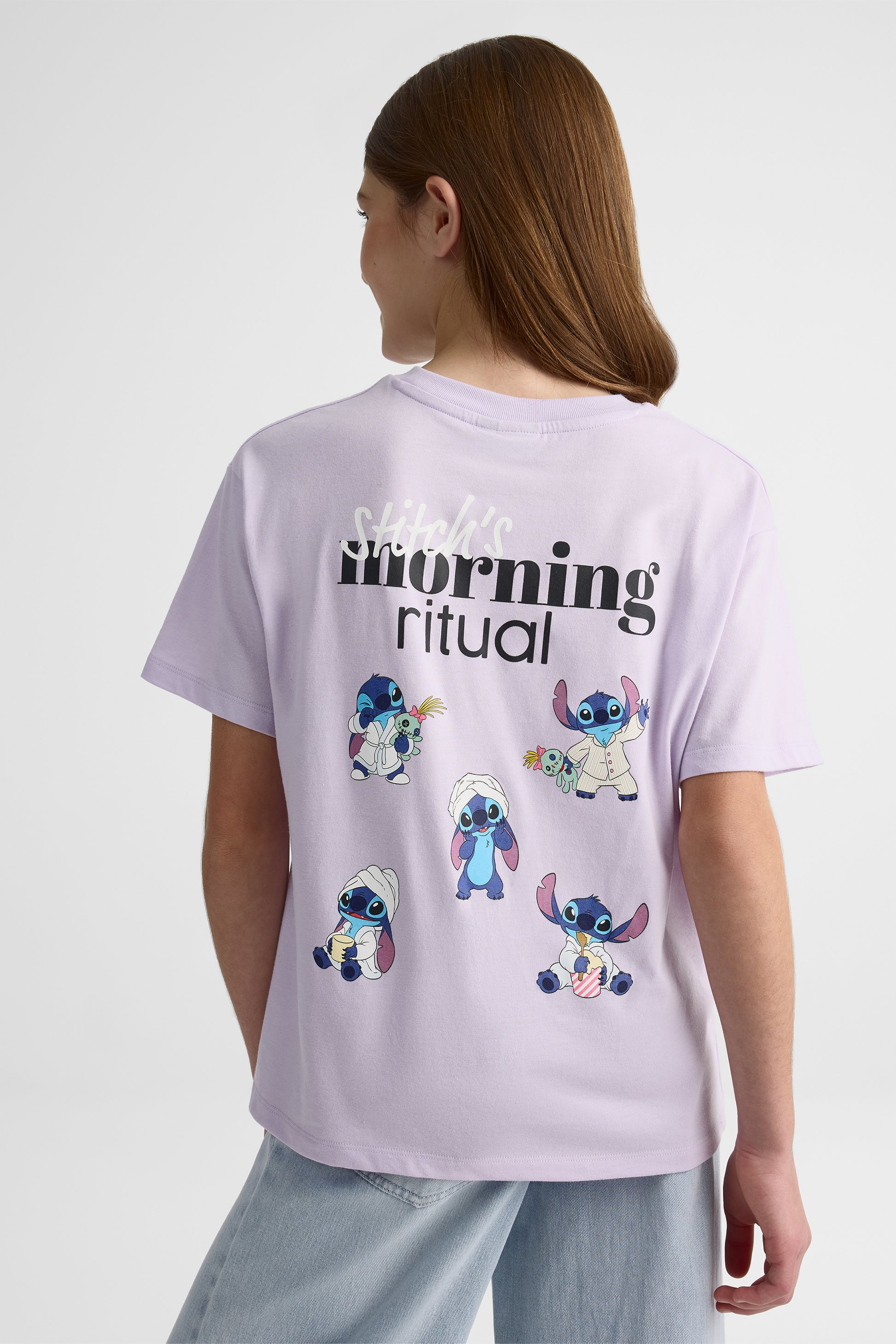Chandail M/courtes col rond graphique - Ado fille && LILAS
