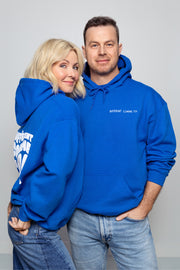 Chandail à capuchon ouaté unisexe à slogan, Différent comme && BLEU