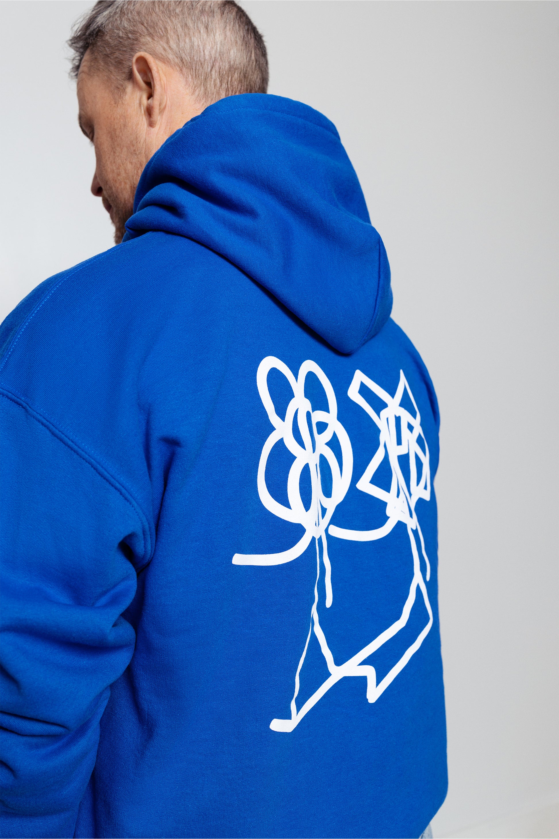 Chandail à capuchon ouaté unisexe à imprimé, Différent comme && BLEU