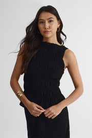 Camisole uni dos nu en viscose – Femme && NOIR