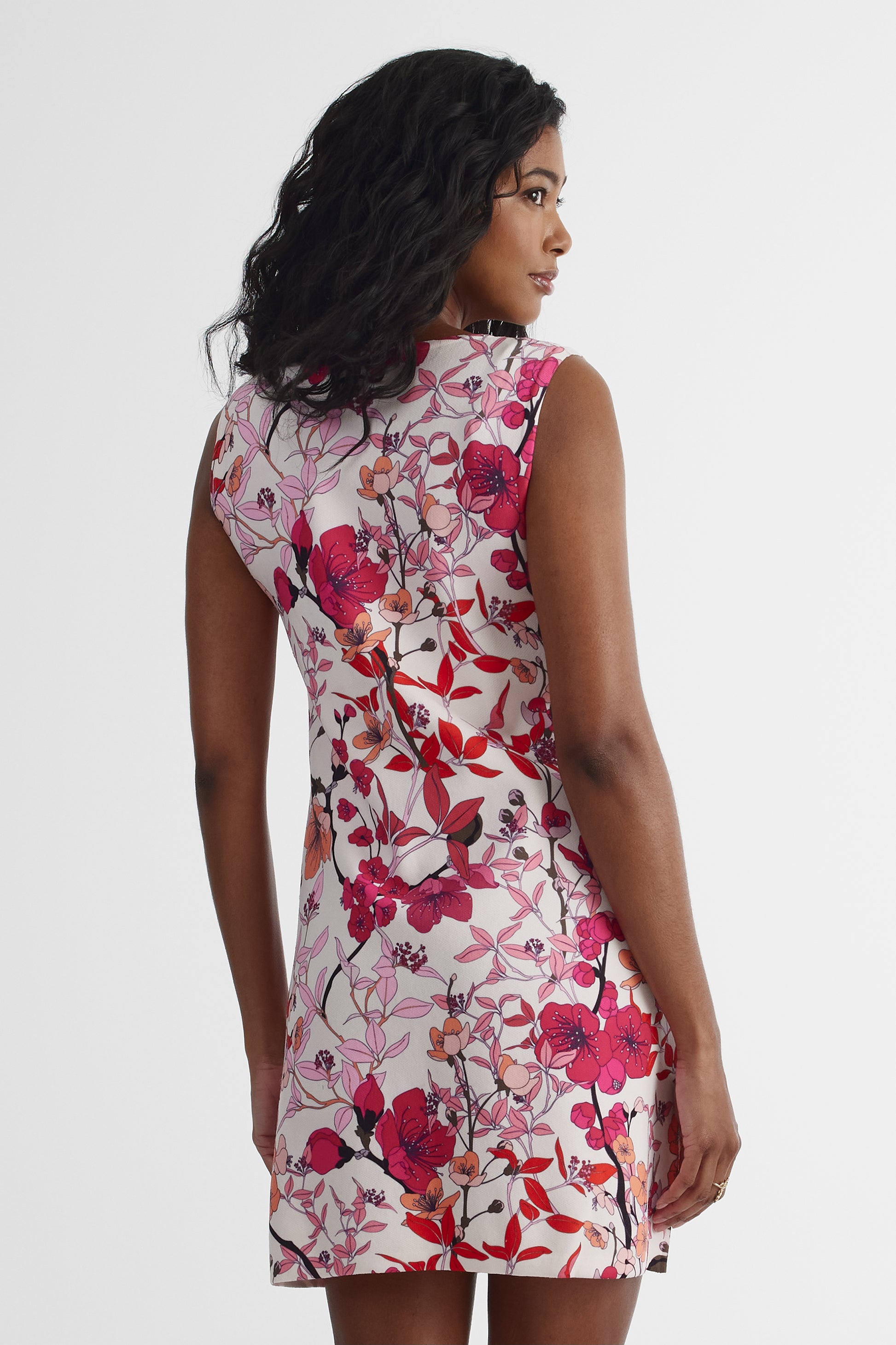 Robe S/manches Crew Neck A Line - Femme && ROSE MULTI