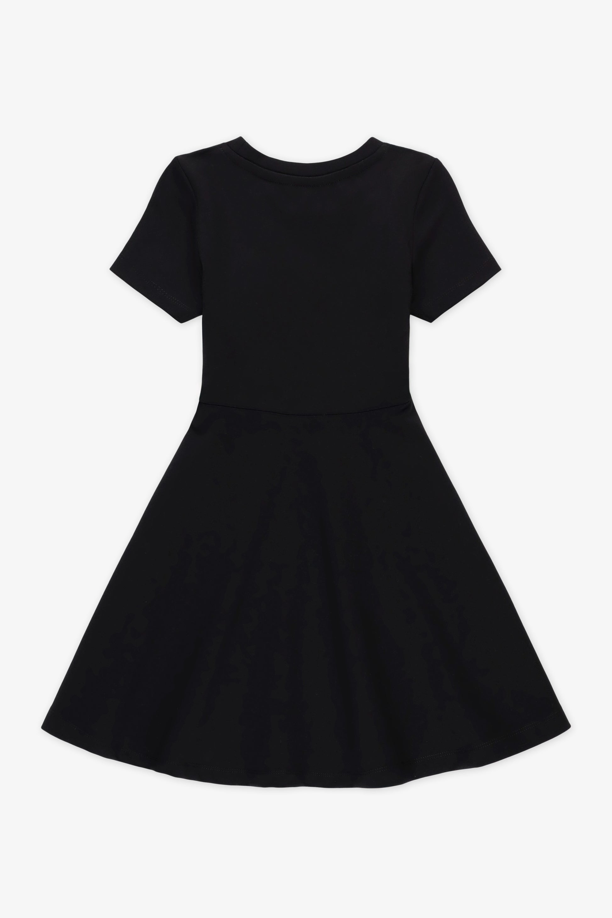 Robe à manches courtes col rond - Enfant fille && NOIR