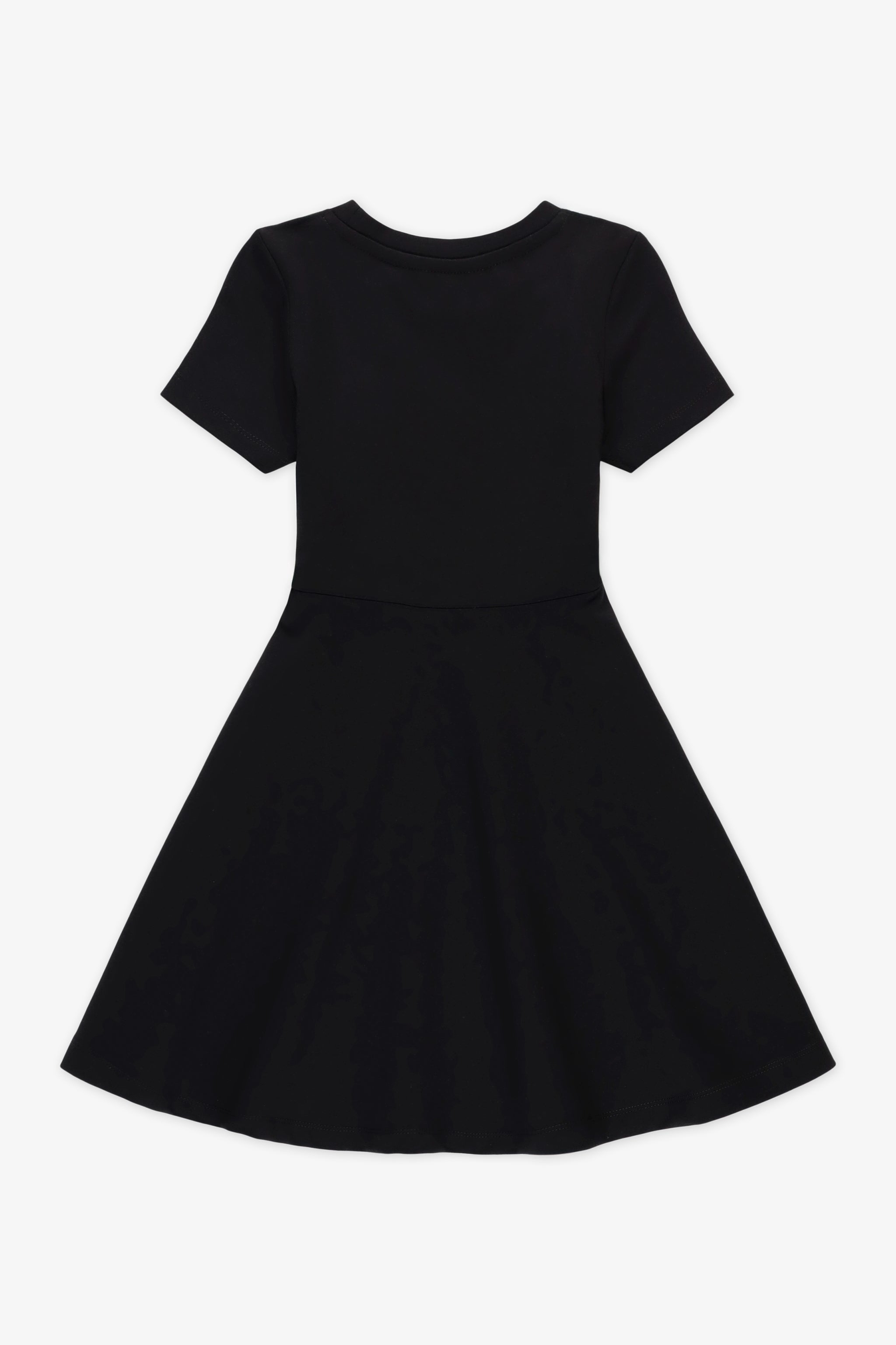 Robe à manches courtes col rond - Enfant fille && NOIR