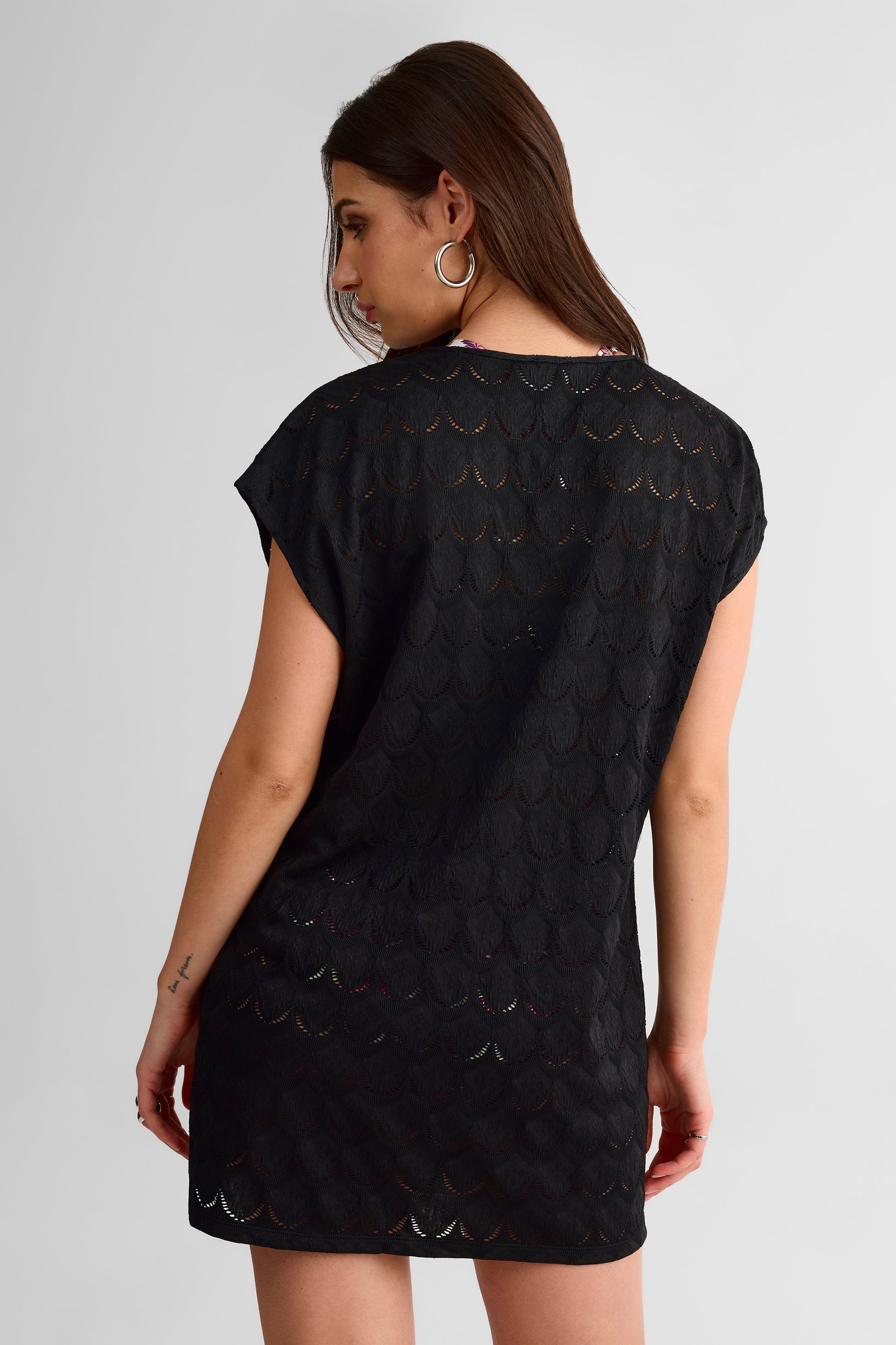 Tunique à manches courtes - Femme && NOIR