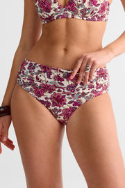 Culotte de bain taille haute - Femme && TAUPE MULTI