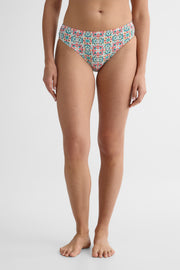 Culotte de maillot bikini mi-taille - Femme && BLANC MULTI