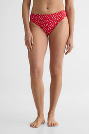Culotte de maillot bikini mi-taille - Femme && ROUGE/MULTI