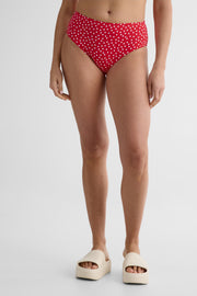 Culotte de maillot bikini taille haute - Femme && ROUGE/MULTI