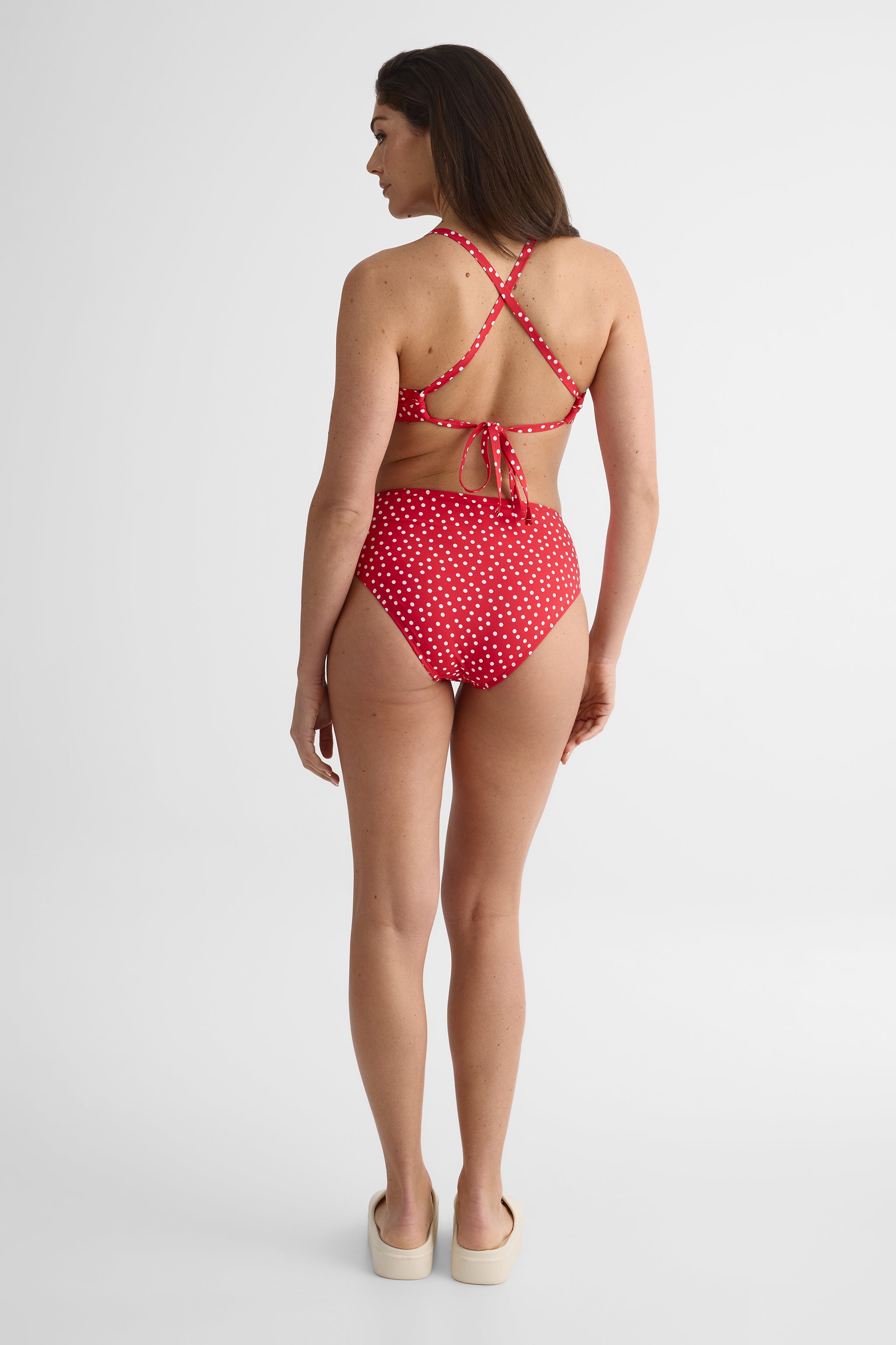 Culotte de maillot bikini taille haute - Femme && ROUGE/MULTI