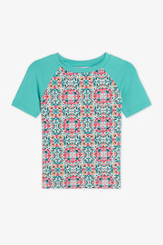 Maillot Rashguard imprimé – Enfant fille && BLANC MULTI