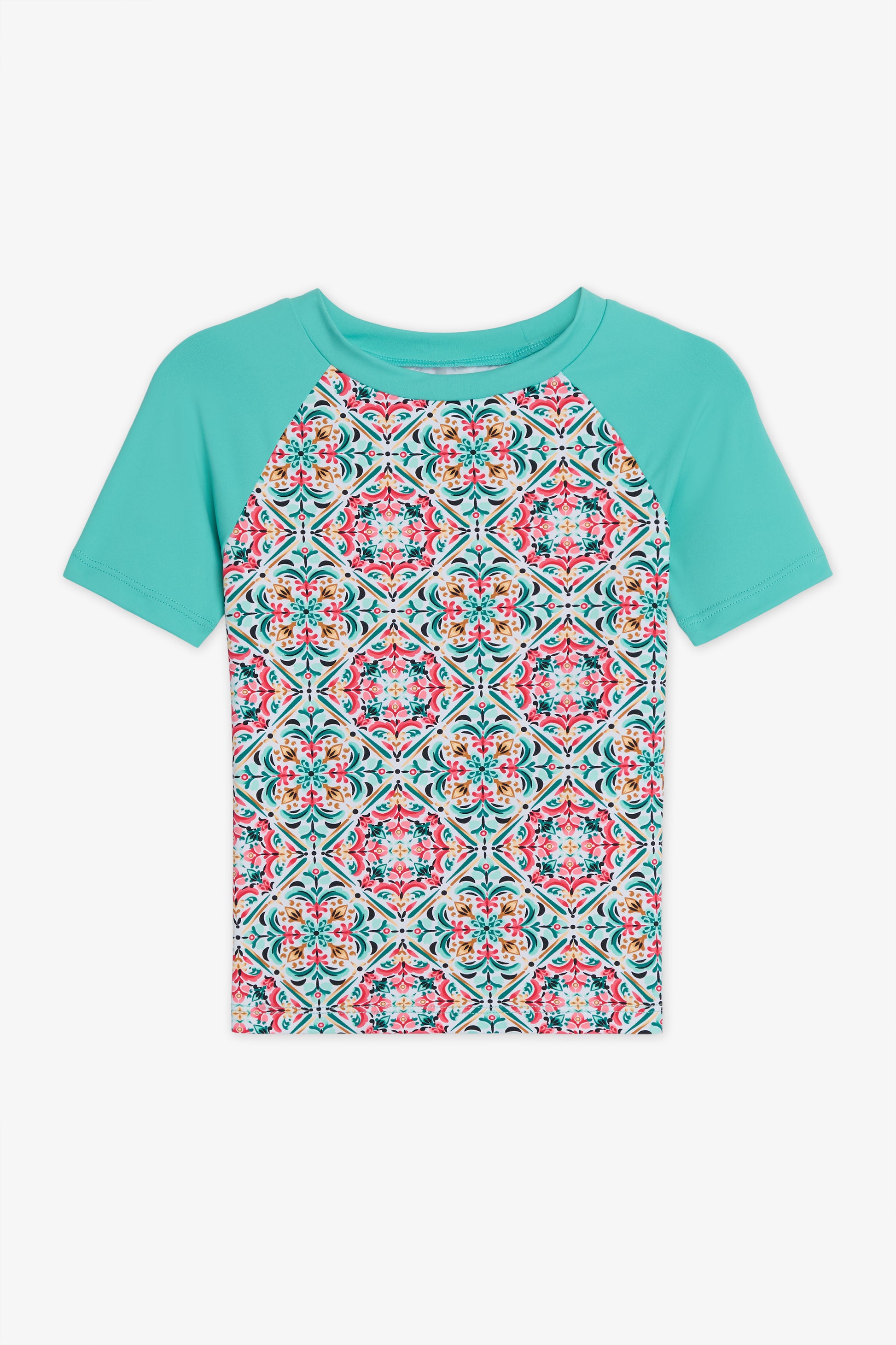 Maillot Rashguard imprimé – Enfant fille && BLANC MULTI