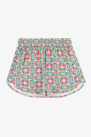 Cover-up short en tissu maillot – Ado fille && BLANC MULTI