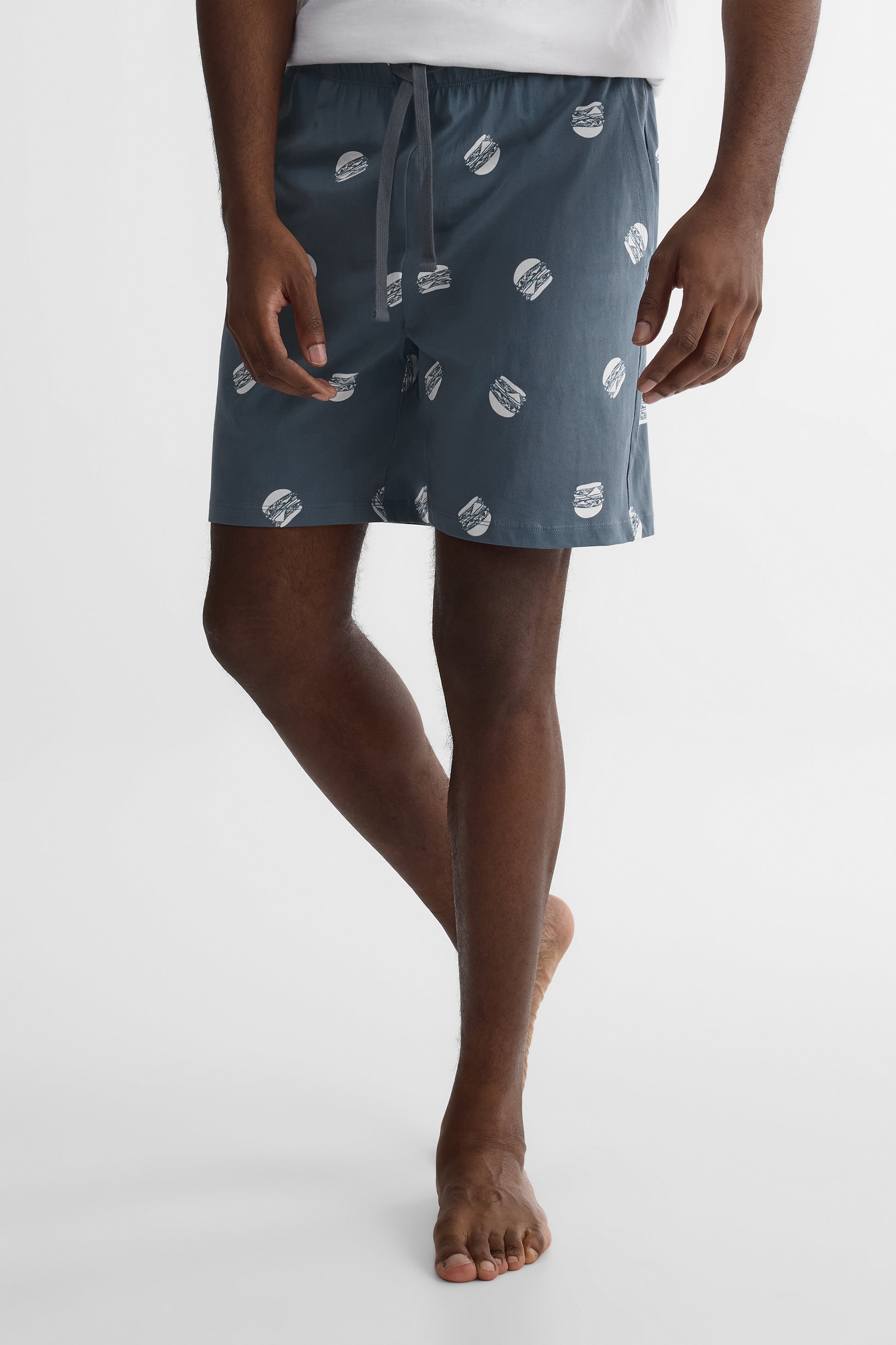 Bermudas de nuit en jersey - Homme && BLANC MULTI