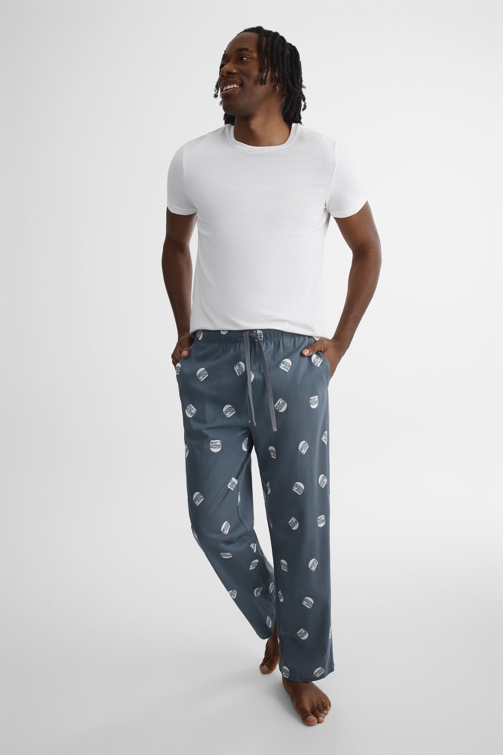 Pantalon de nuit en jersey - Homme && BLANC MULTI