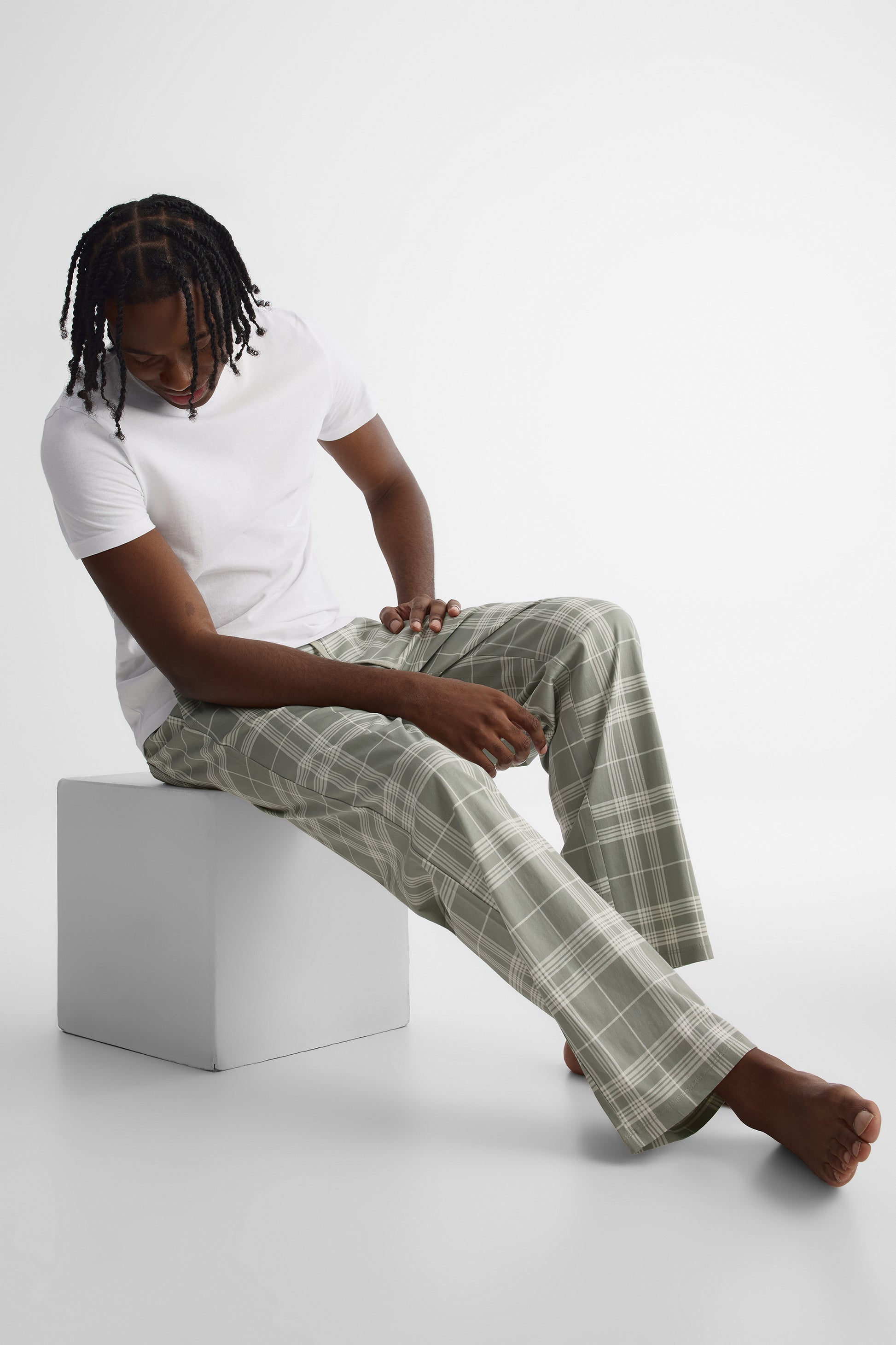 Pantalon de nuit en jersey - Homme && KAKI/MULTI