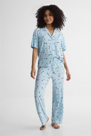 Ensemble de nuit en jersey - Femme && BLEU MULTI