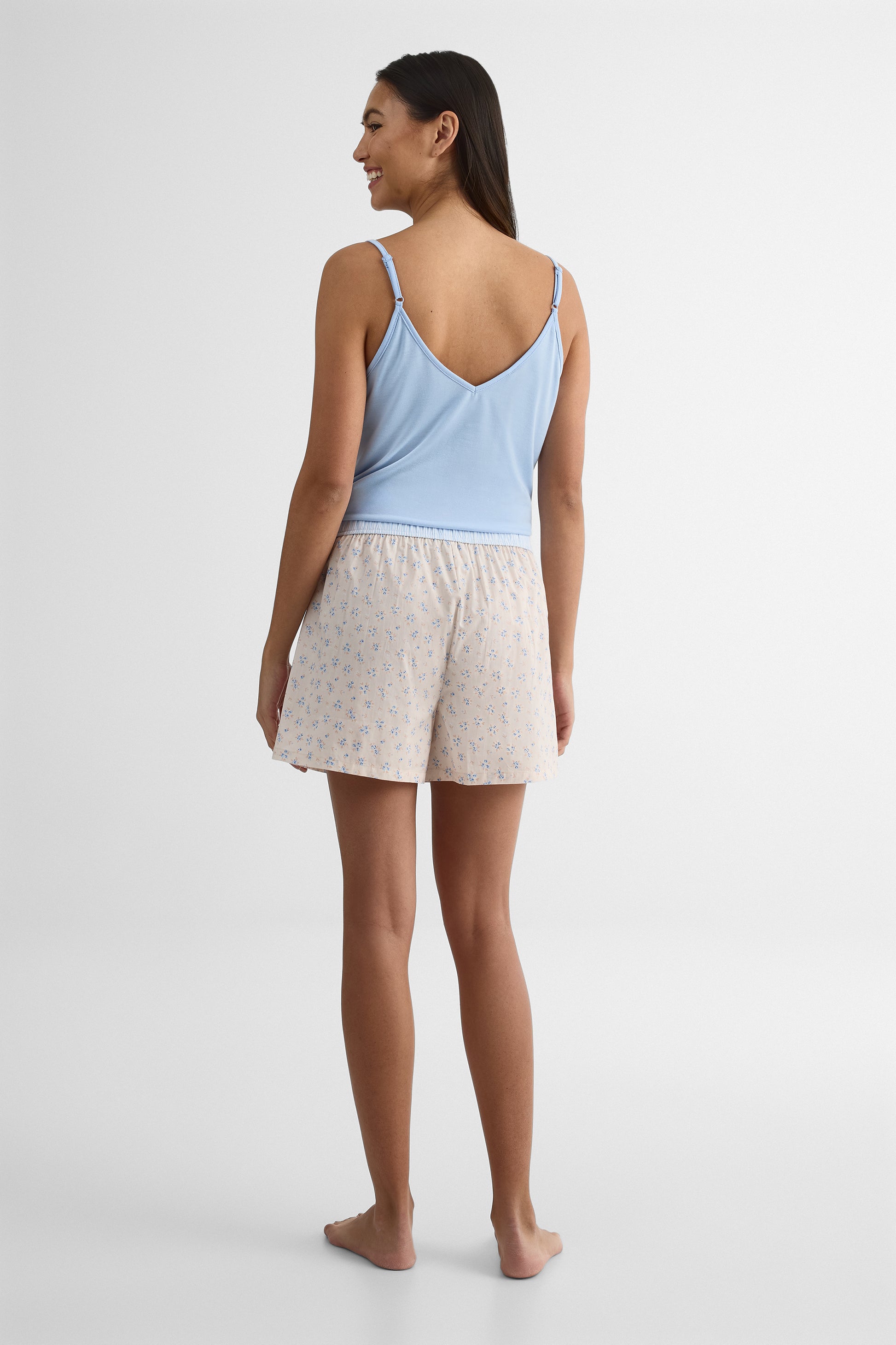 Short de nuit en popeline - Femme && BEIGE/MULTI