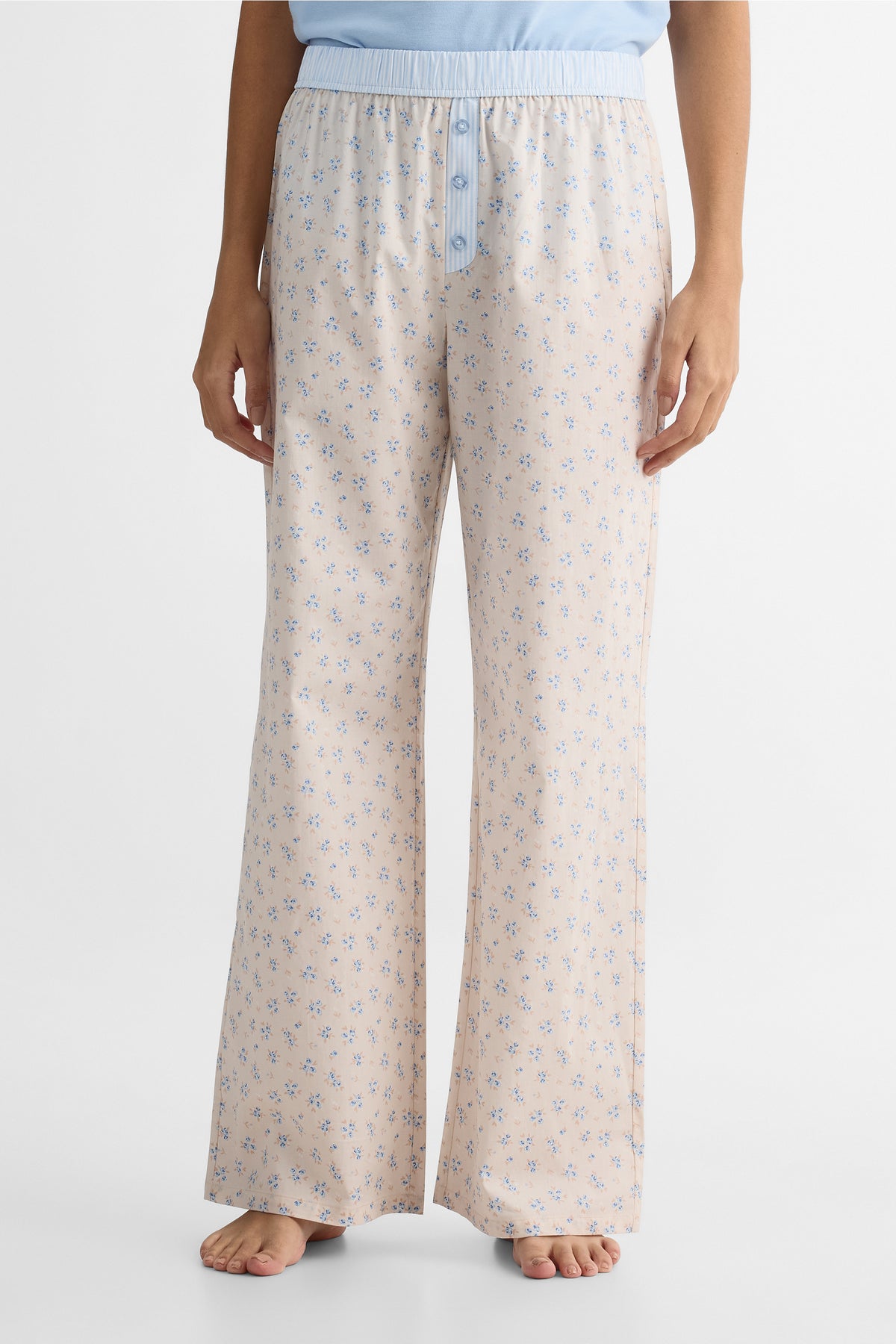 Pantalon de nuit en popeline - Femme && BEIGE/MULTI