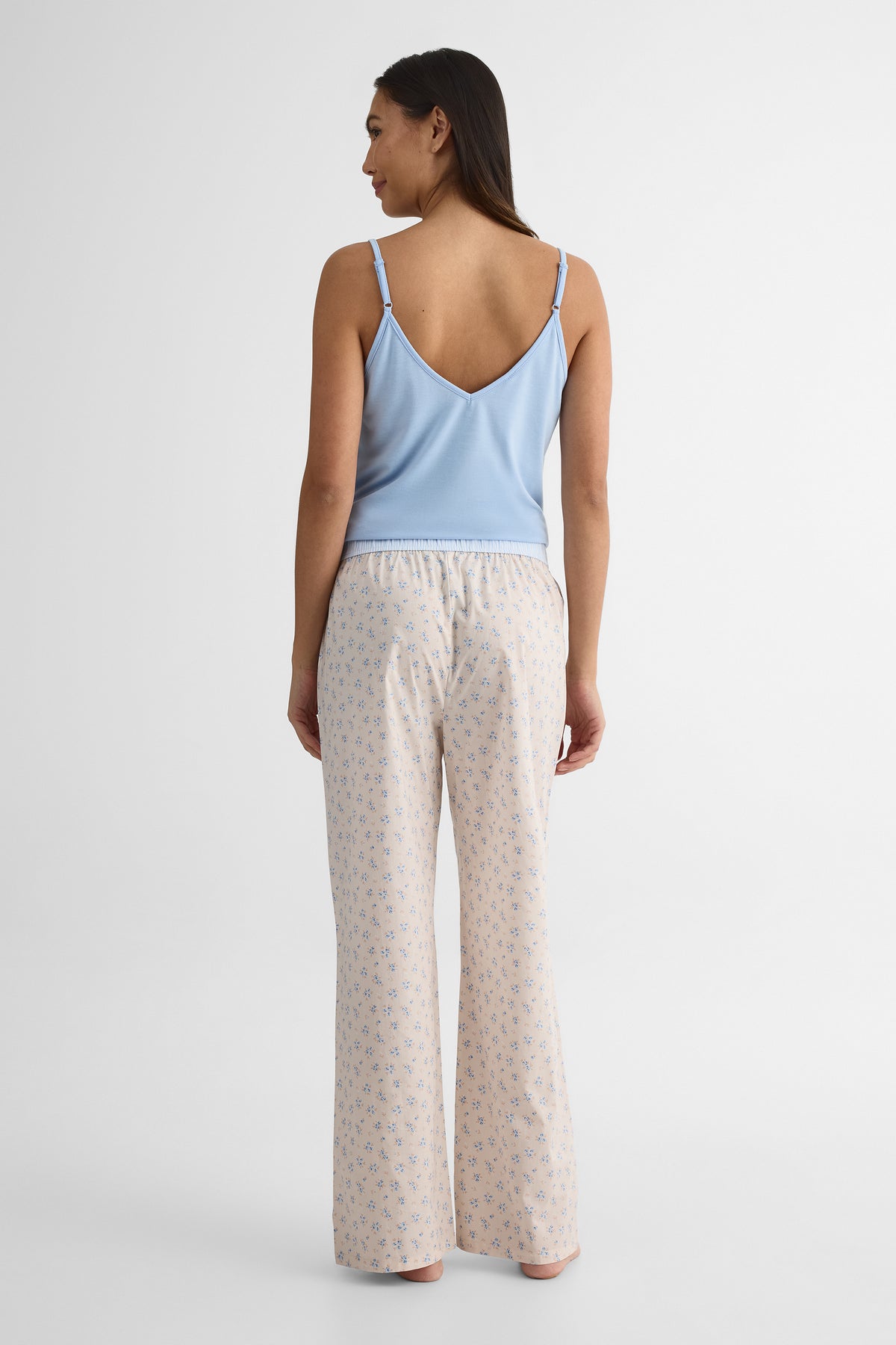 Pantalon de nuit en popeline - Femme && BEIGE/MULTI