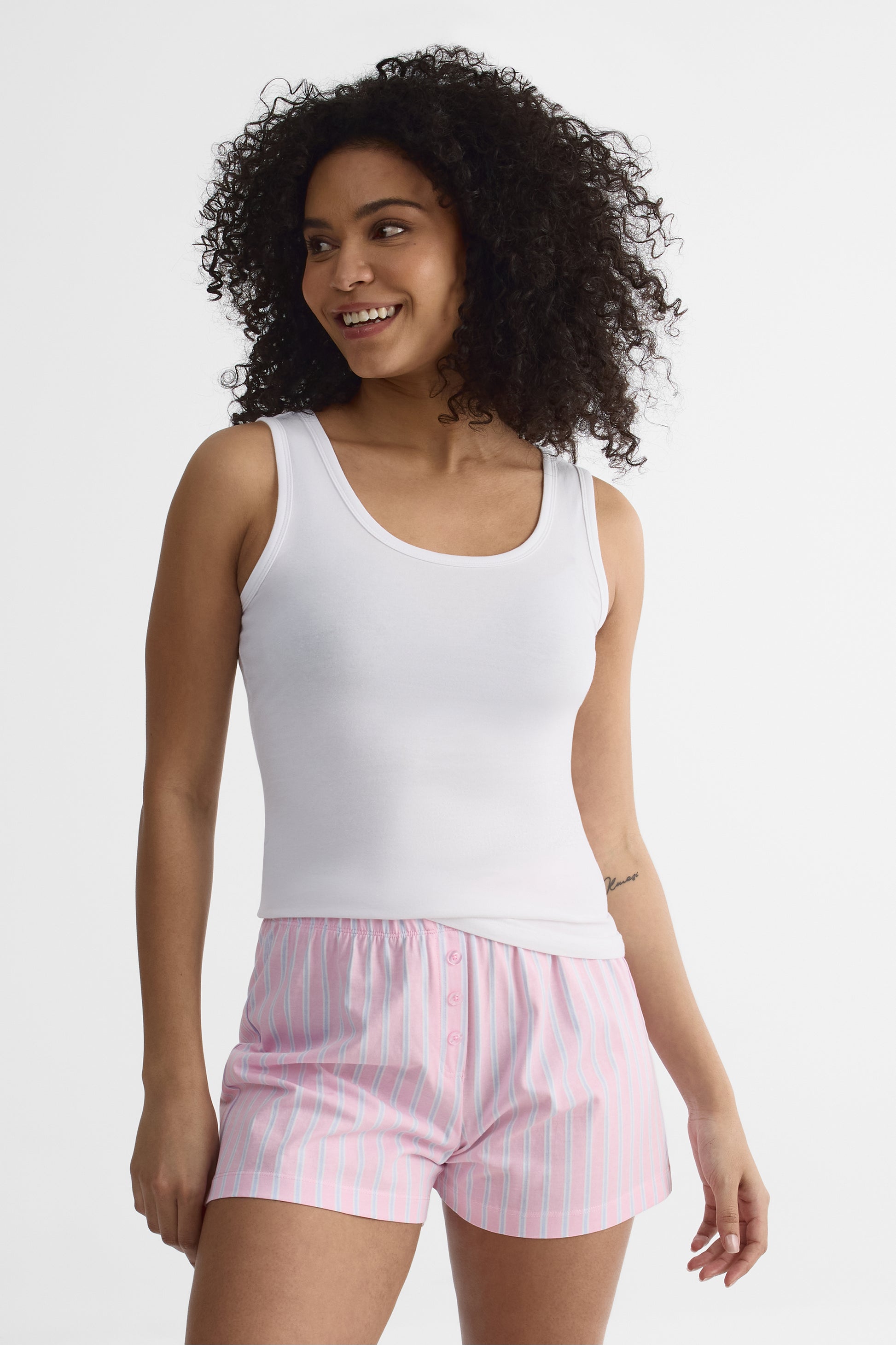 Camisole de nuit en jersey - Femme && BLANC