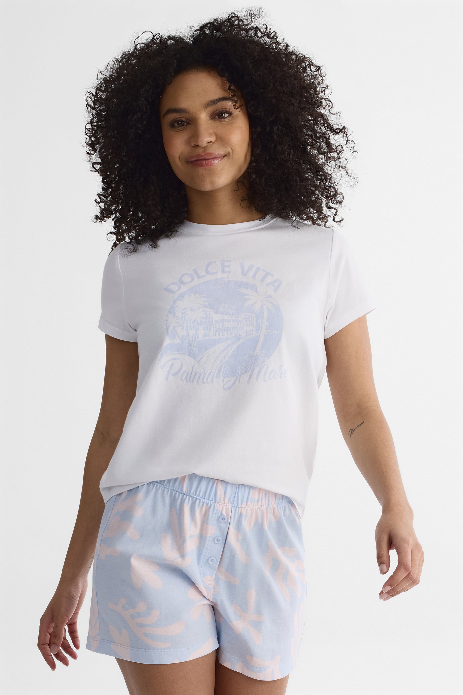 T-shirt de nuit en jersey - Femme && BLANC