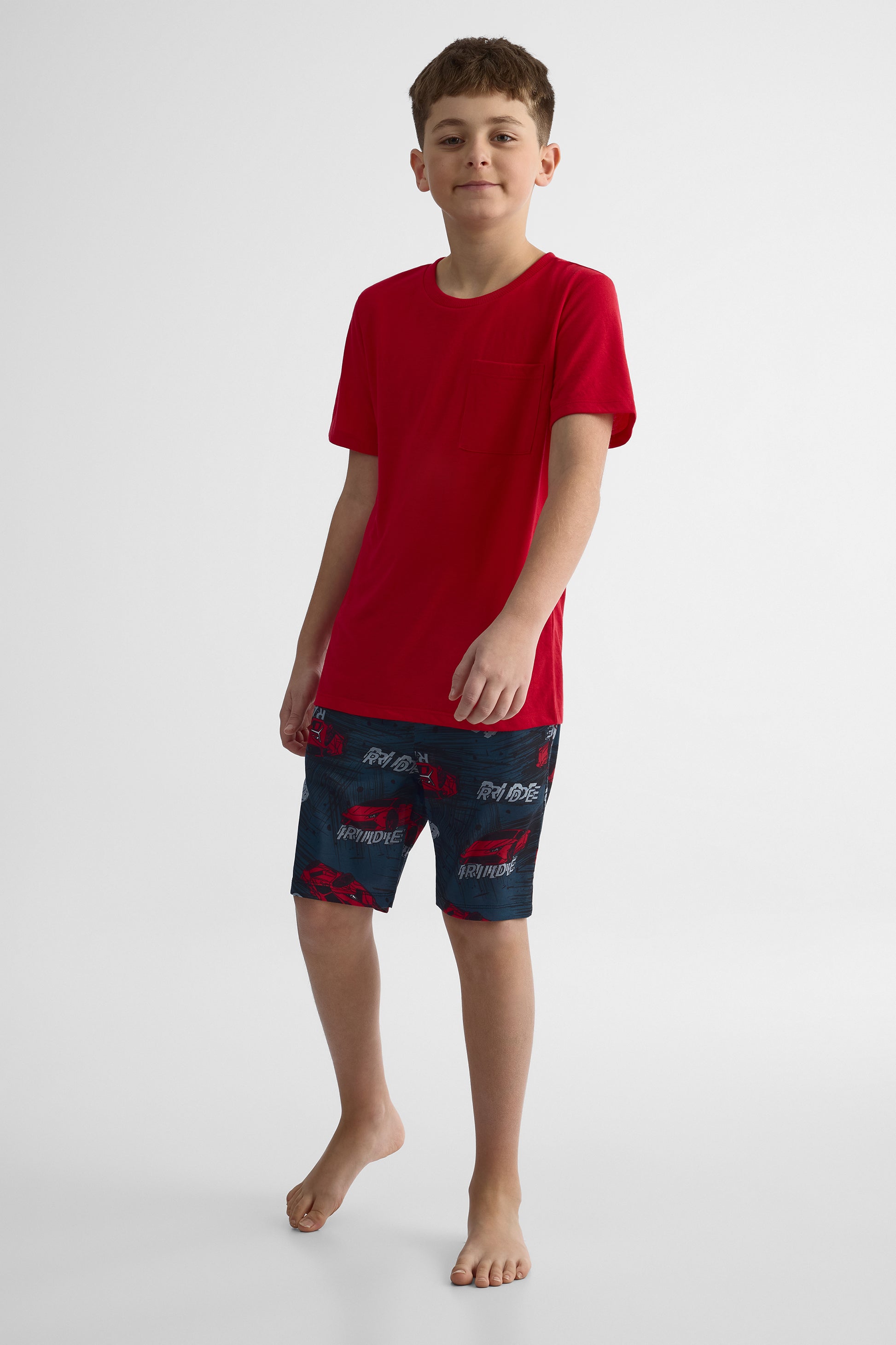 Ensemble de nuit en jersey - Ado garçon && ROUGE