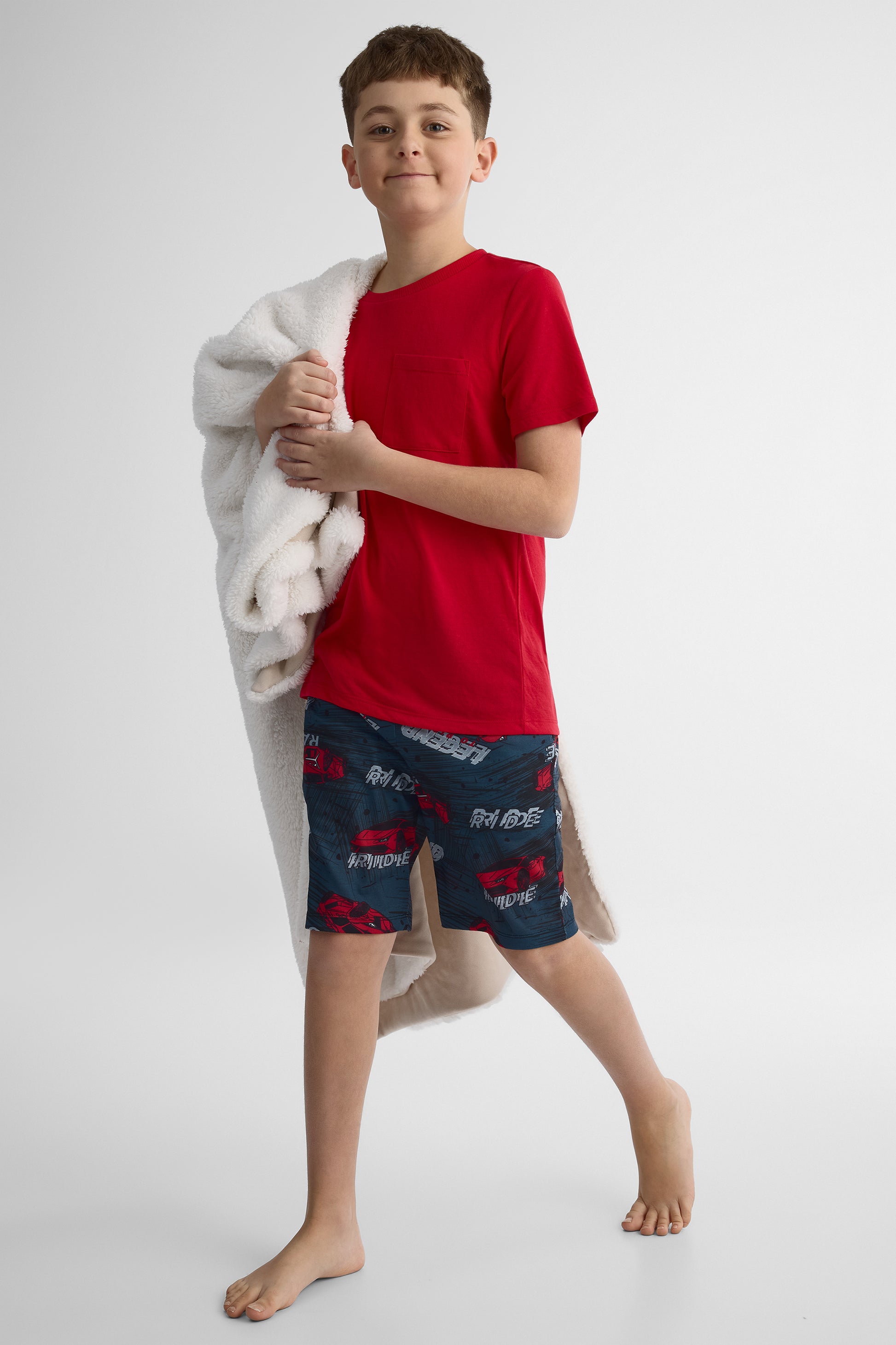 Ensemble de nuit en jersey - Ado garçon && ROUGE