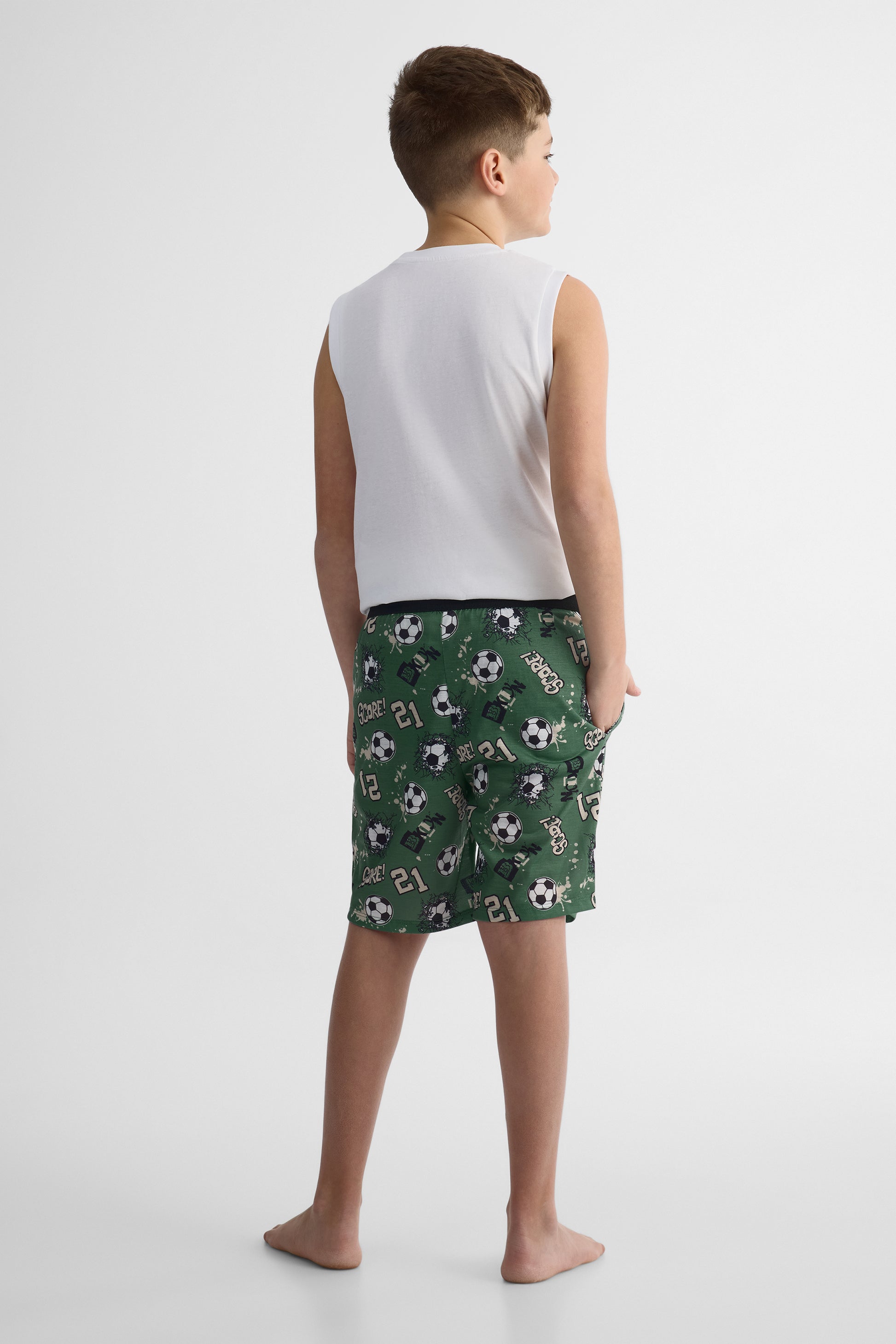 Bermudas de nuit en jersey - Ado garçon && KAKI/MULTI